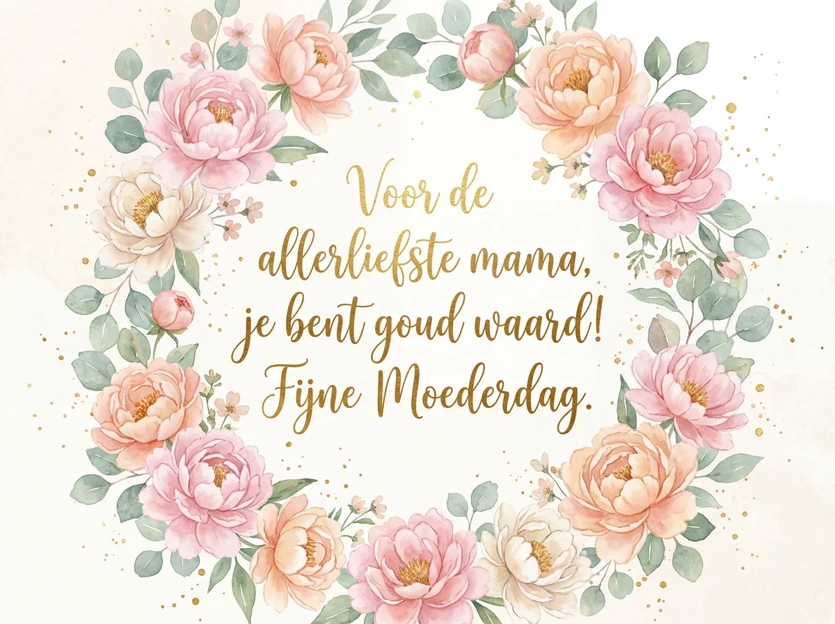 Moederdag kaart met een warme groet voor de liefste mama