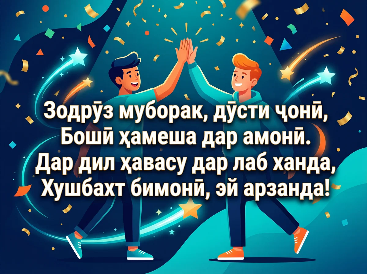 Табрикоти зодрӯзӣ барои дӯсти азизам