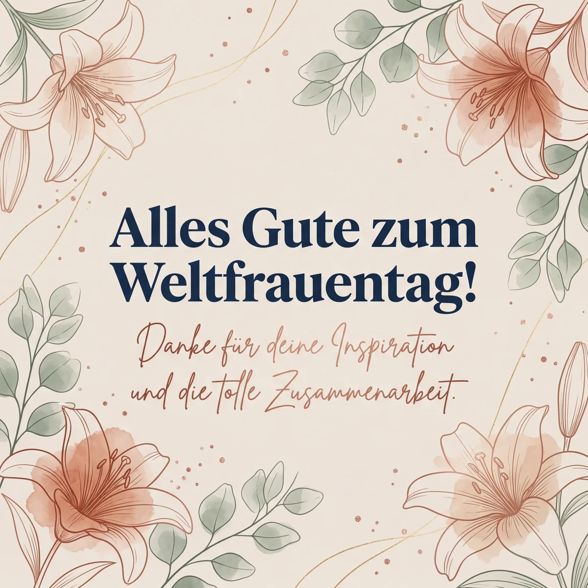 Glückwünsche zum Weltfrauentag für eine Kollegin