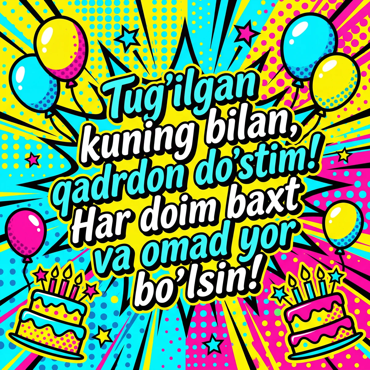 Do'stimga tug'ilgan kun tabrigi