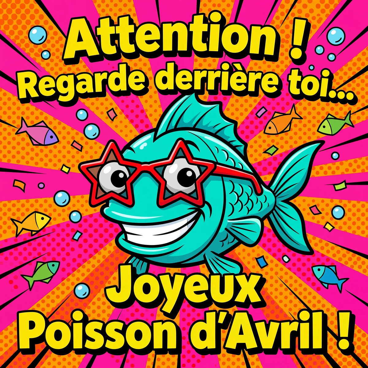 Carte Poisson d'avril amusante pour un ami