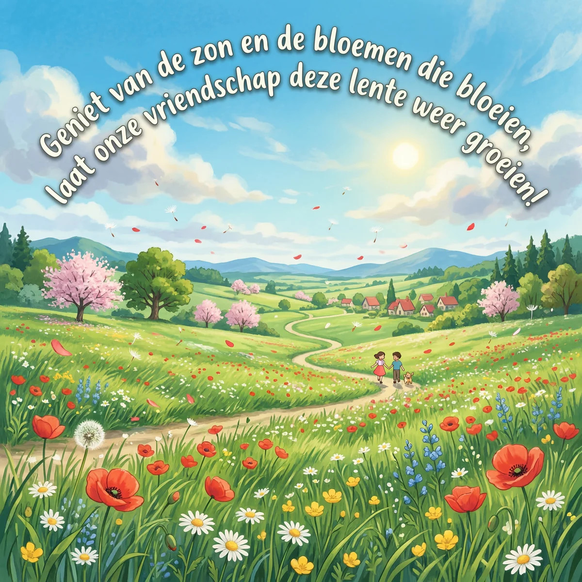 Vrolijke lente groeten voor een vriend(in)