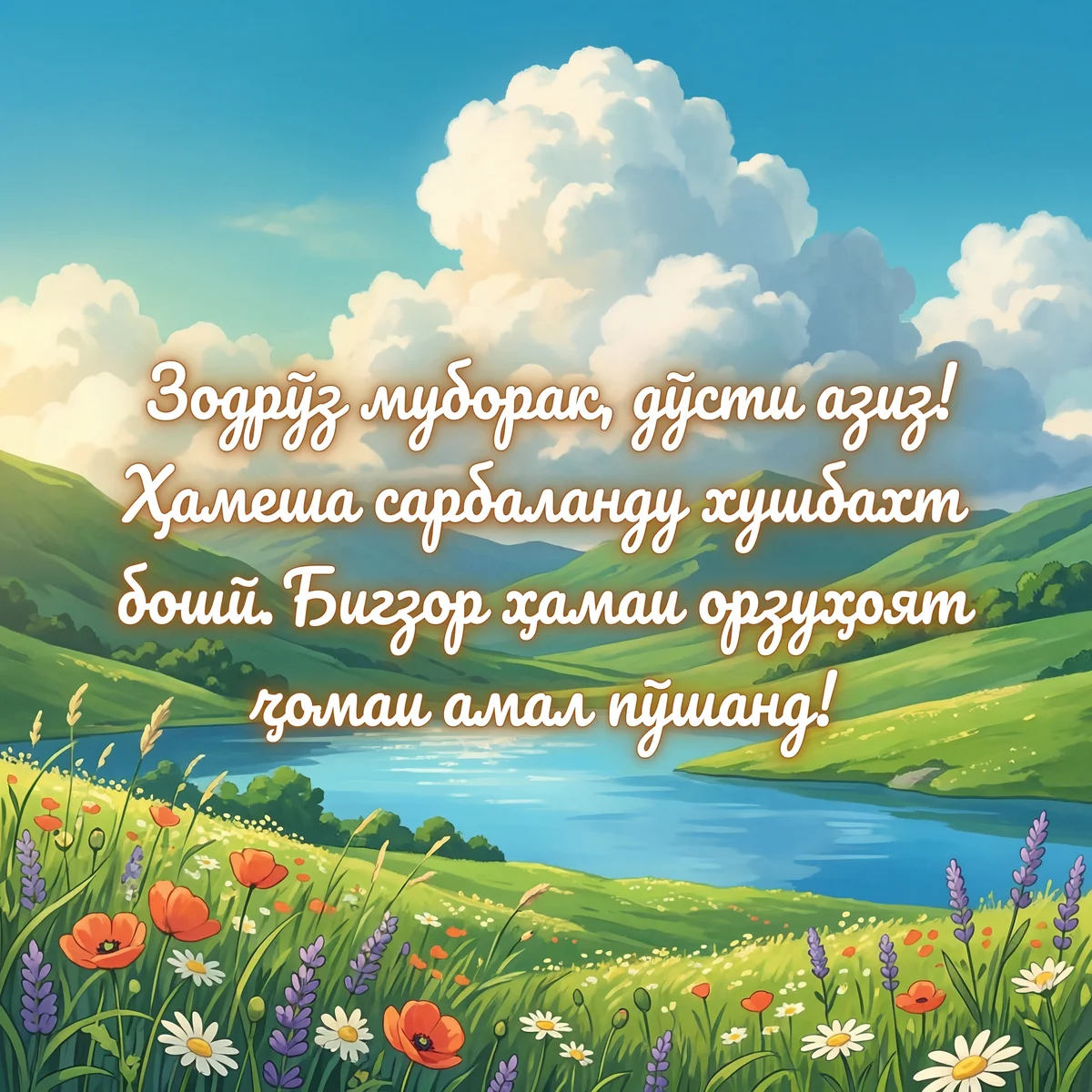 Табрикоти зодрӯзӣ барои дӯсти азиз