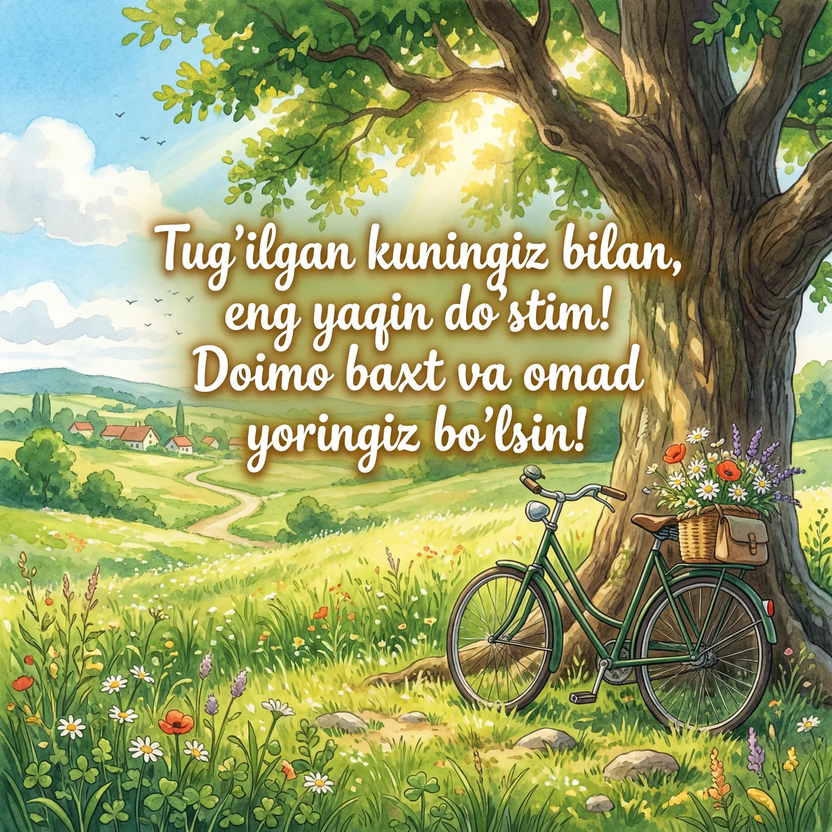 Tug'ilgan kuningiz bilan, eng yaqin do'stim!