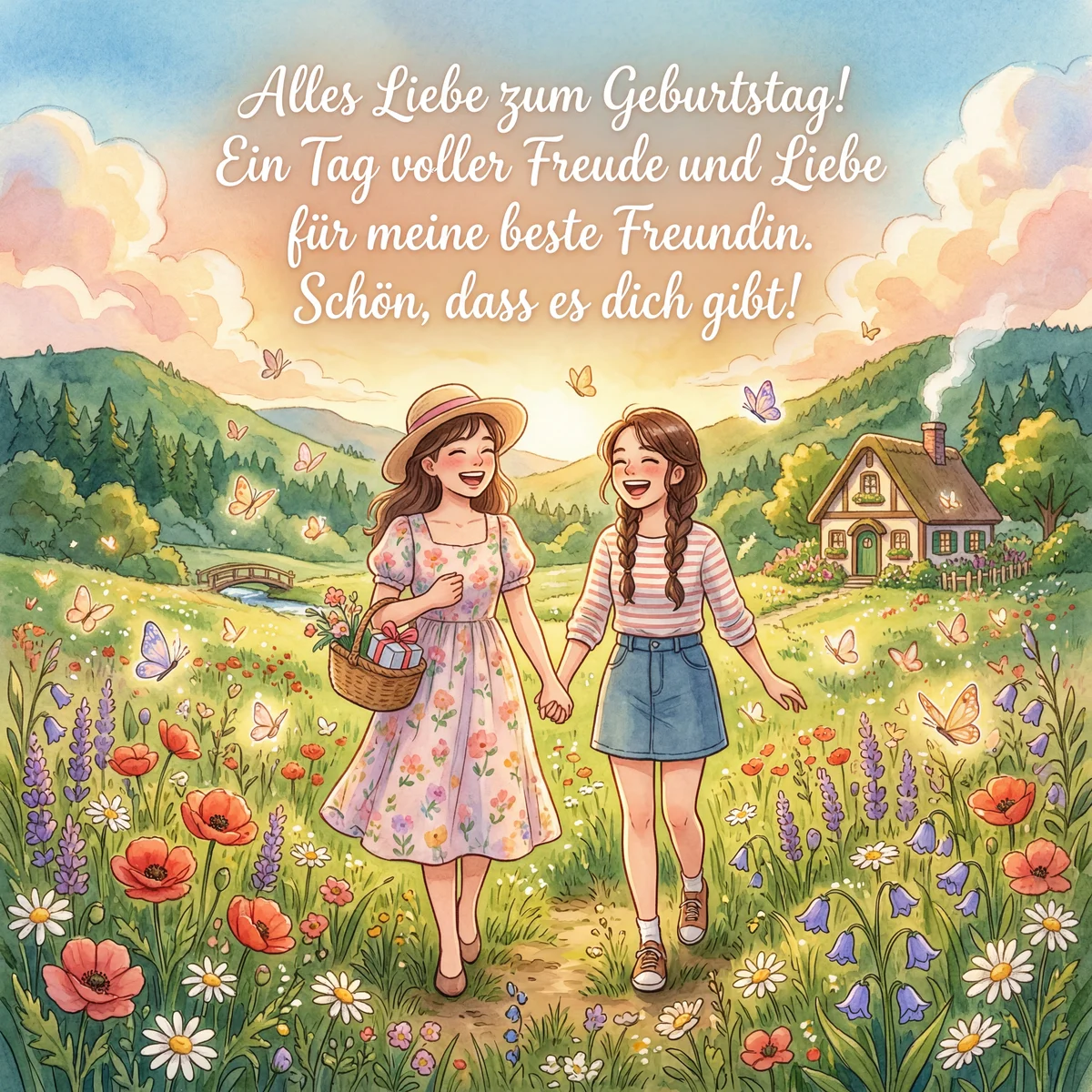 Geburtstagswünsche für die beste Freundin mit viel Liebe und...