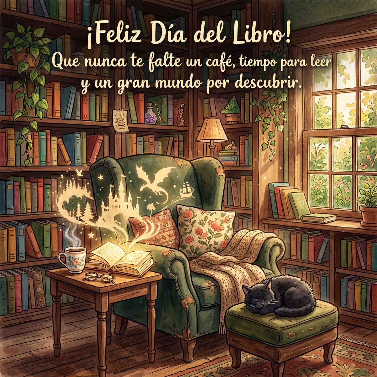 Felicitación para el Día del Libro para un amigo lector apas...