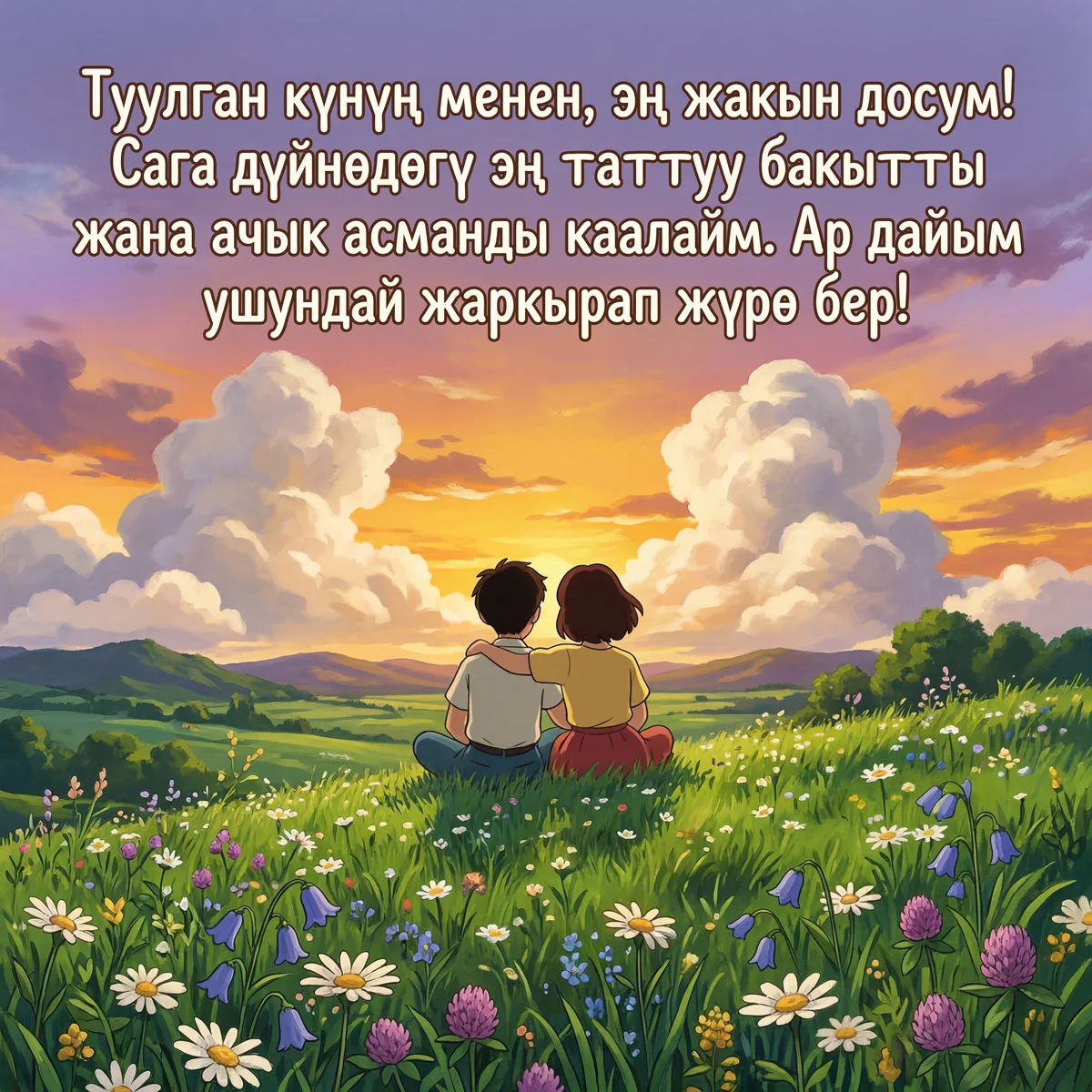 Туулган күнүң менен, эң жакын досум!