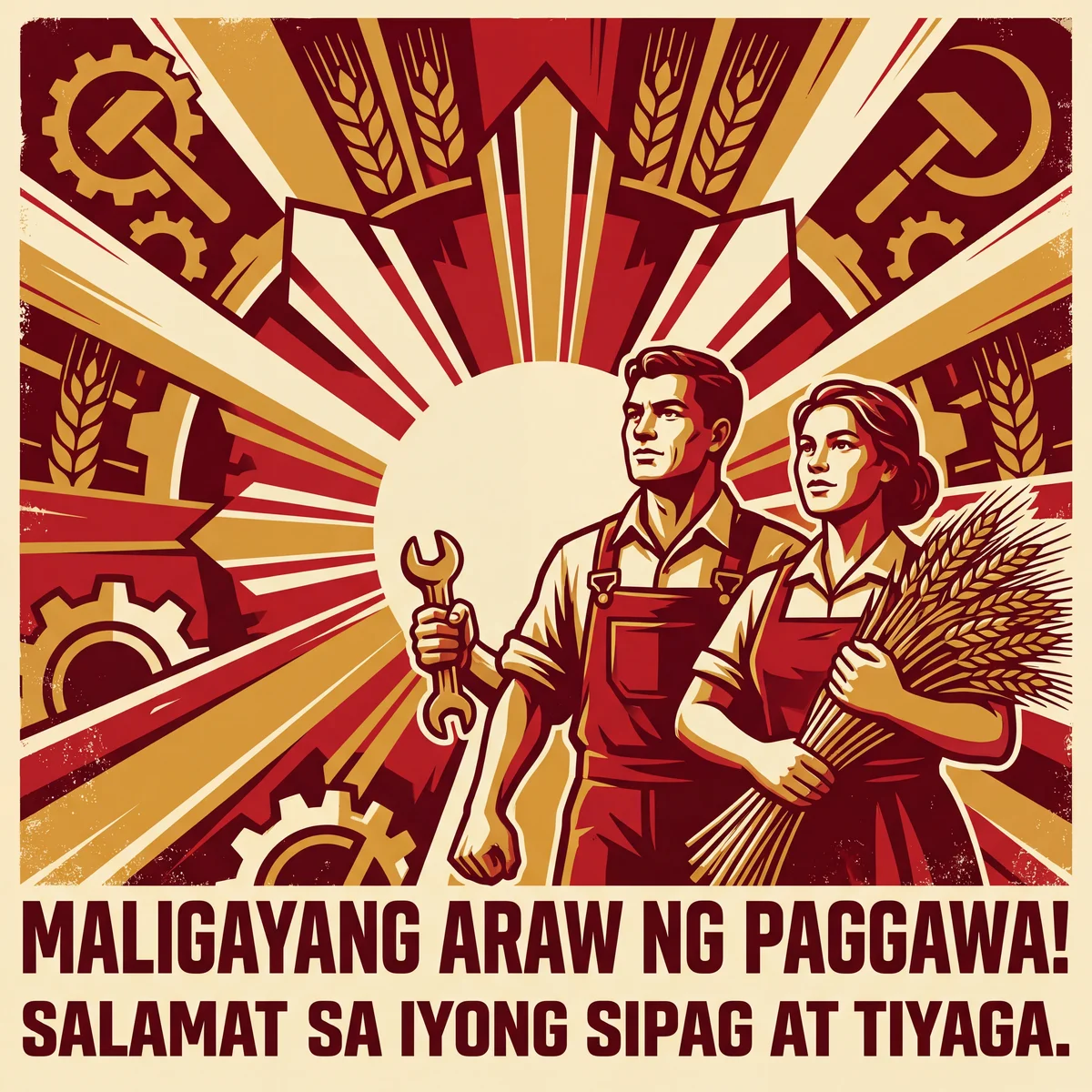 mensahe sa greeting card para sa Araw ng Paggawa