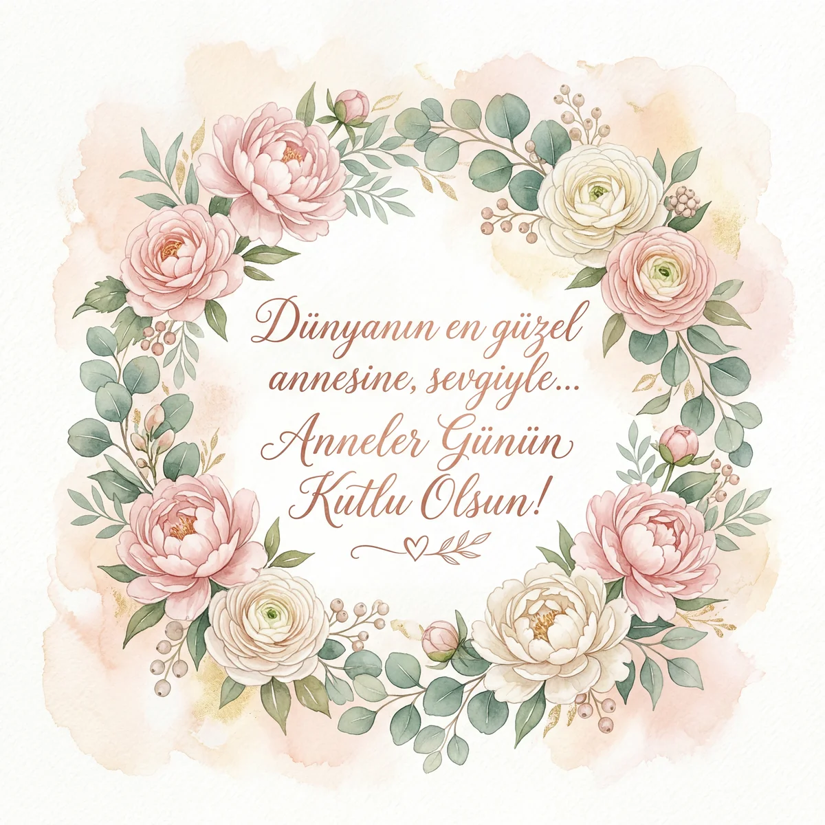 Anneler Günü kutlama kartı için özel bir mesaj