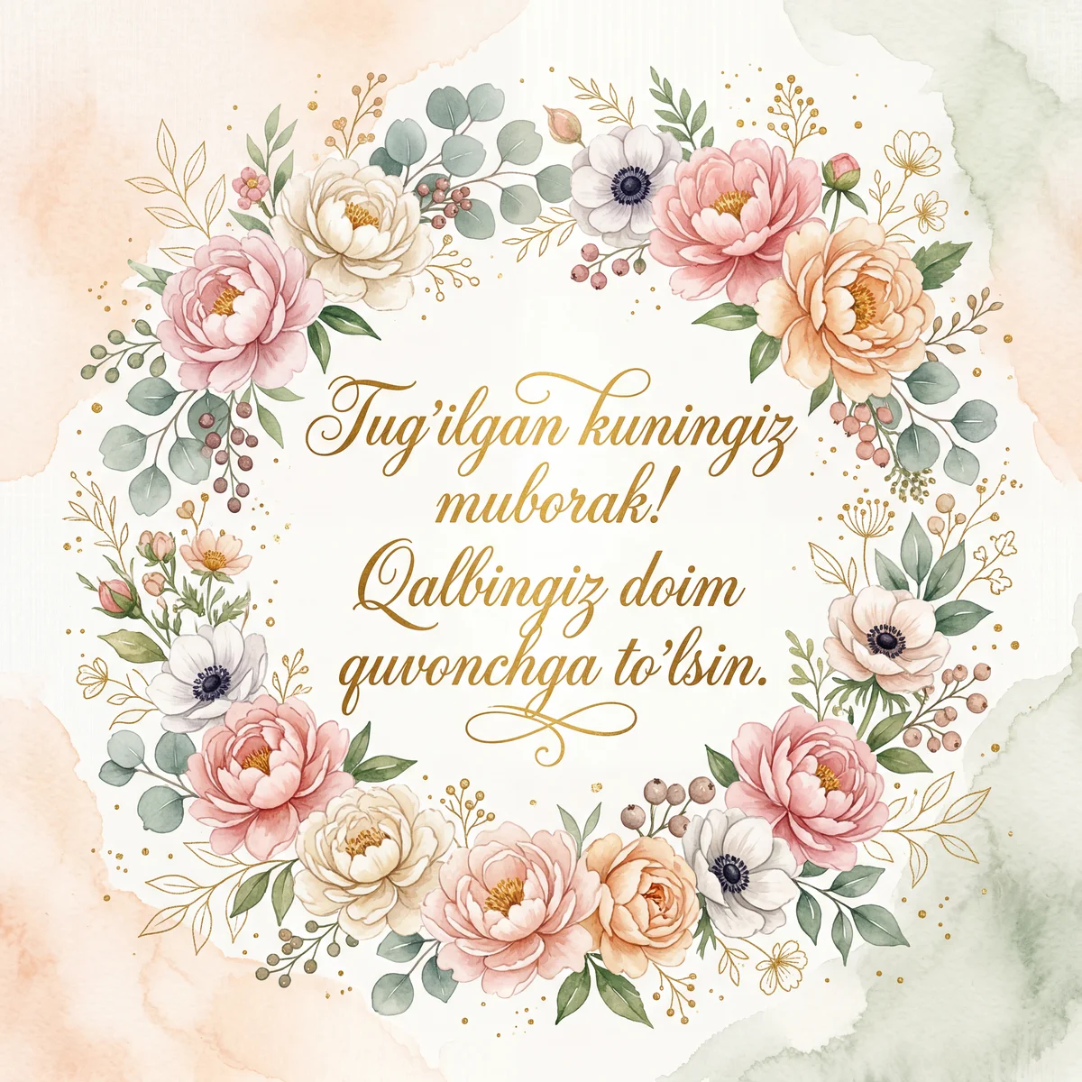 Tug'ilgan kuningiz bilan tabriklayman!