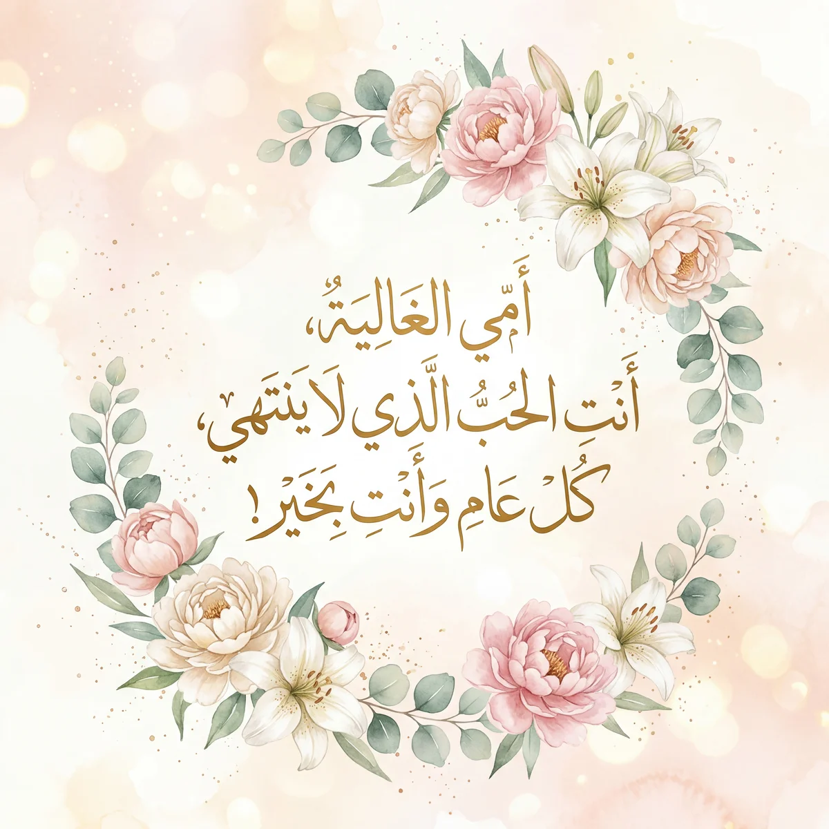 تهنئة عيد الأم لأمي الحبيبة