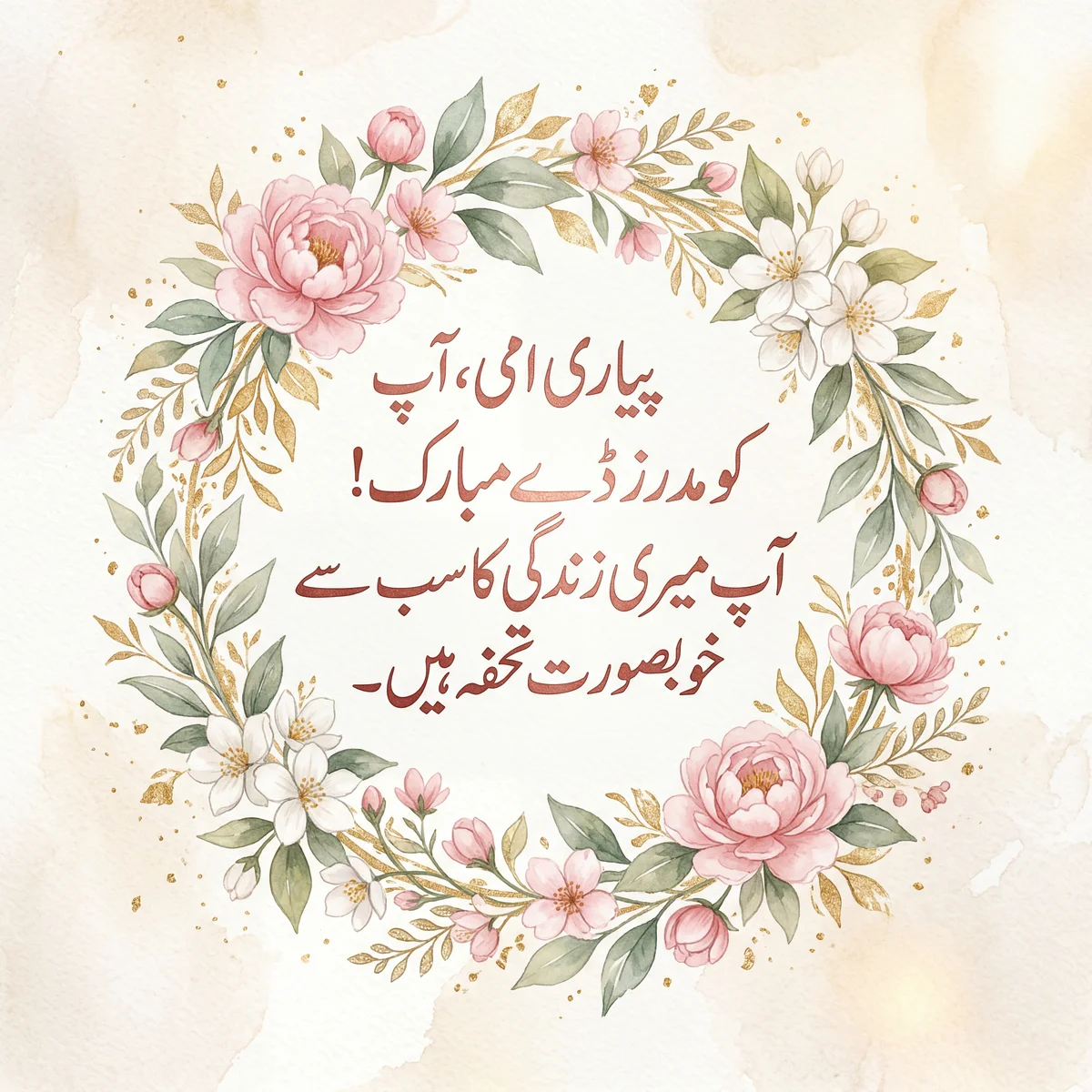 پیاری امی کو مدرز ڈے مبارک