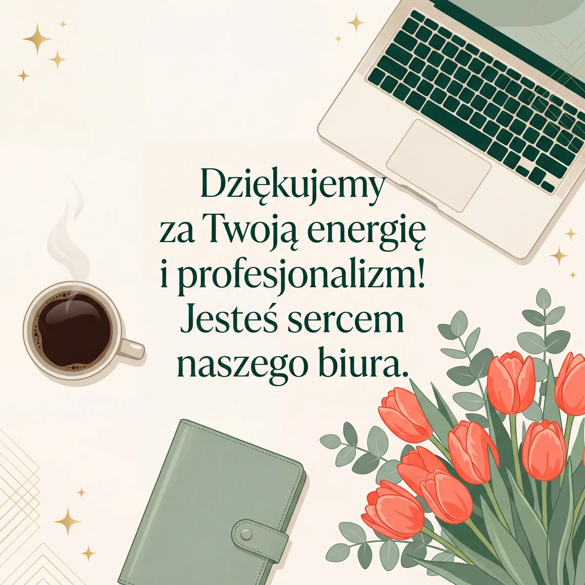 Kartka z życzeniami na Dzień Sekretarki i Asystentki