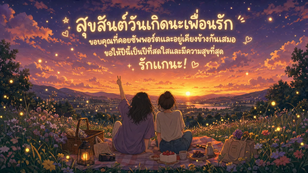 การ์ดอวยพรวันเกิดเพื่อนสนิทด้วยข้อความซึ้งๆ และน่ารัก
