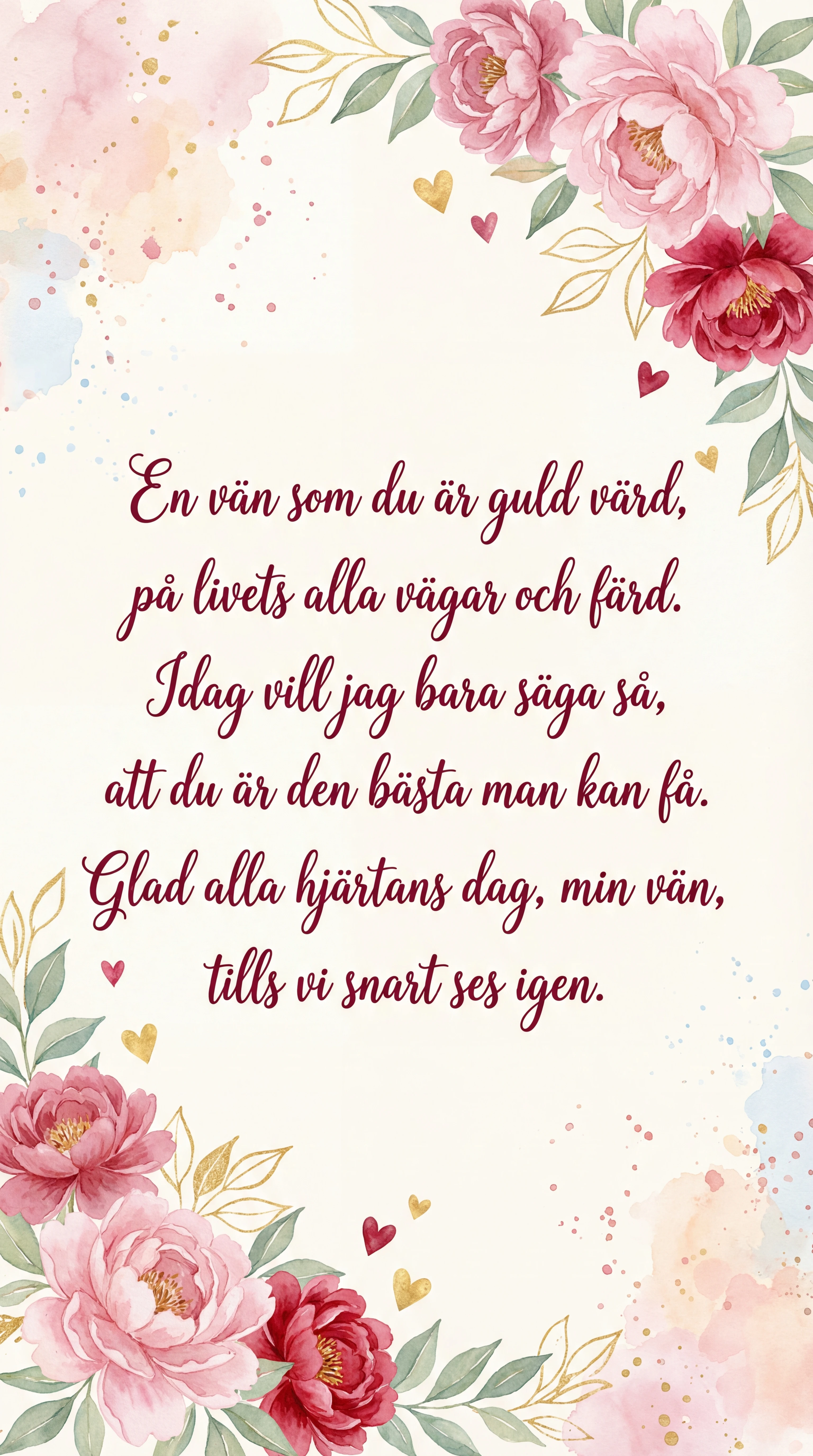 Grattis på Alla hjärtans dag, min vän!