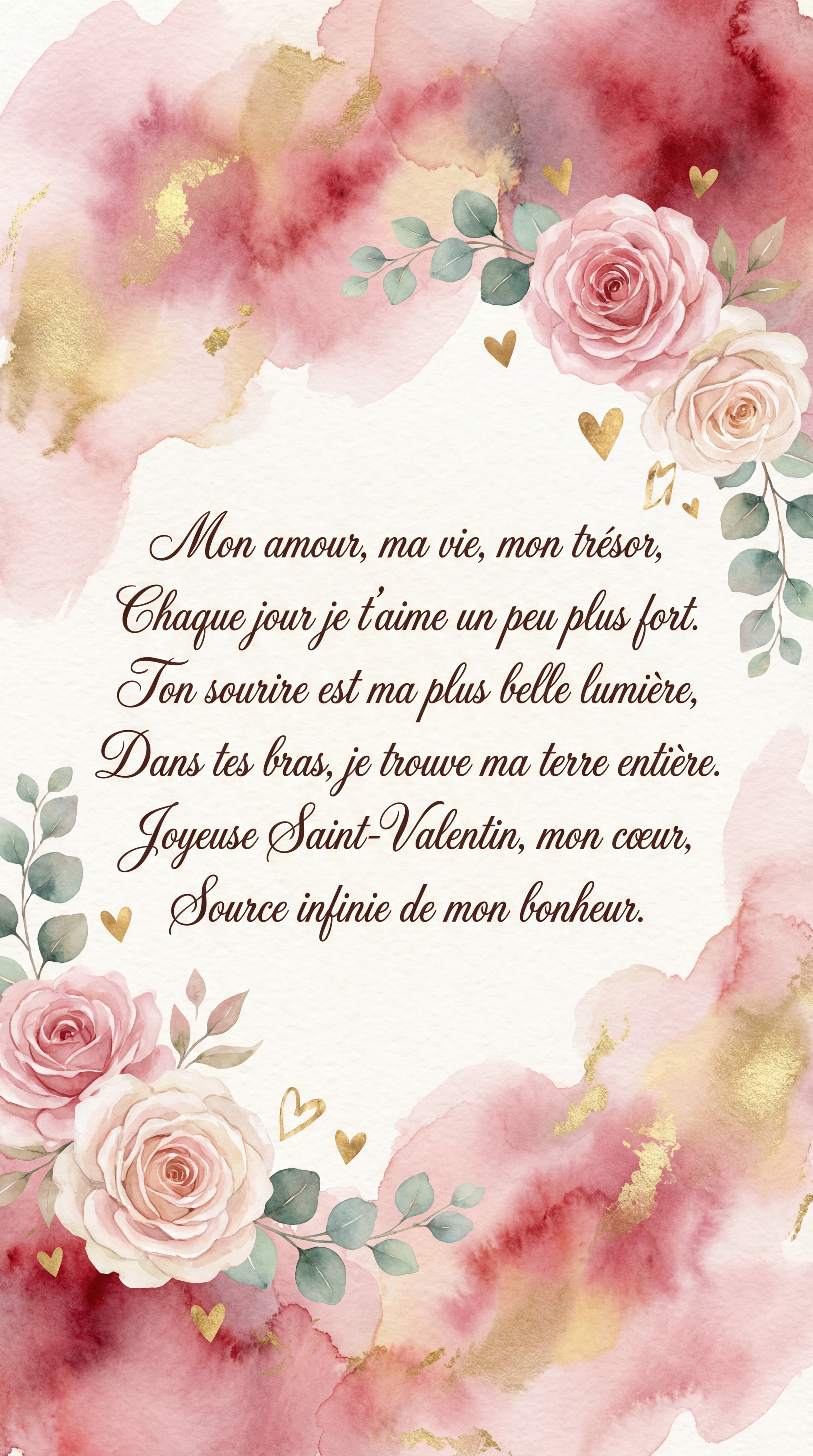 Carte de Saint-Valentin pour mon amour