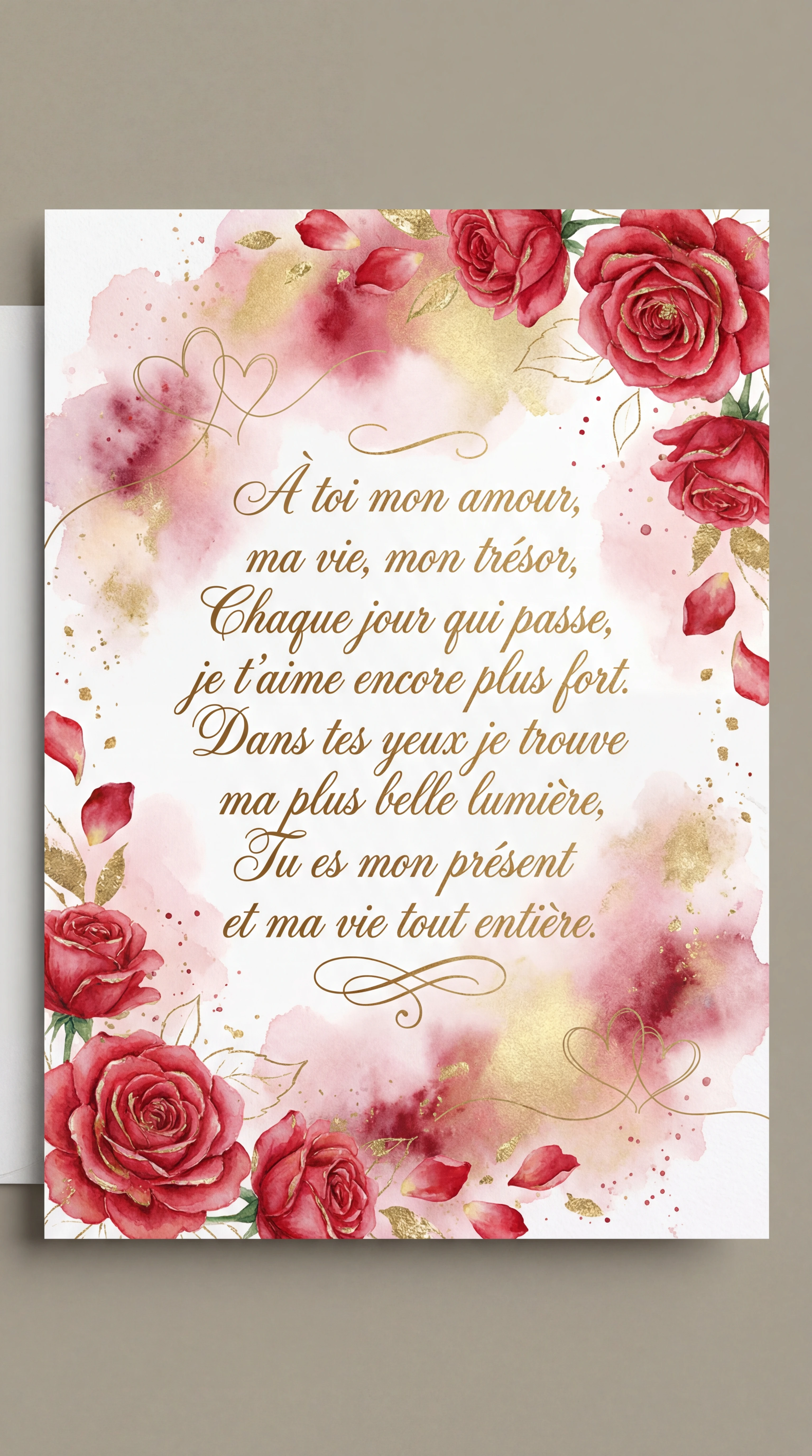 Carte de Saint-Valentin romantique pour ma femme
