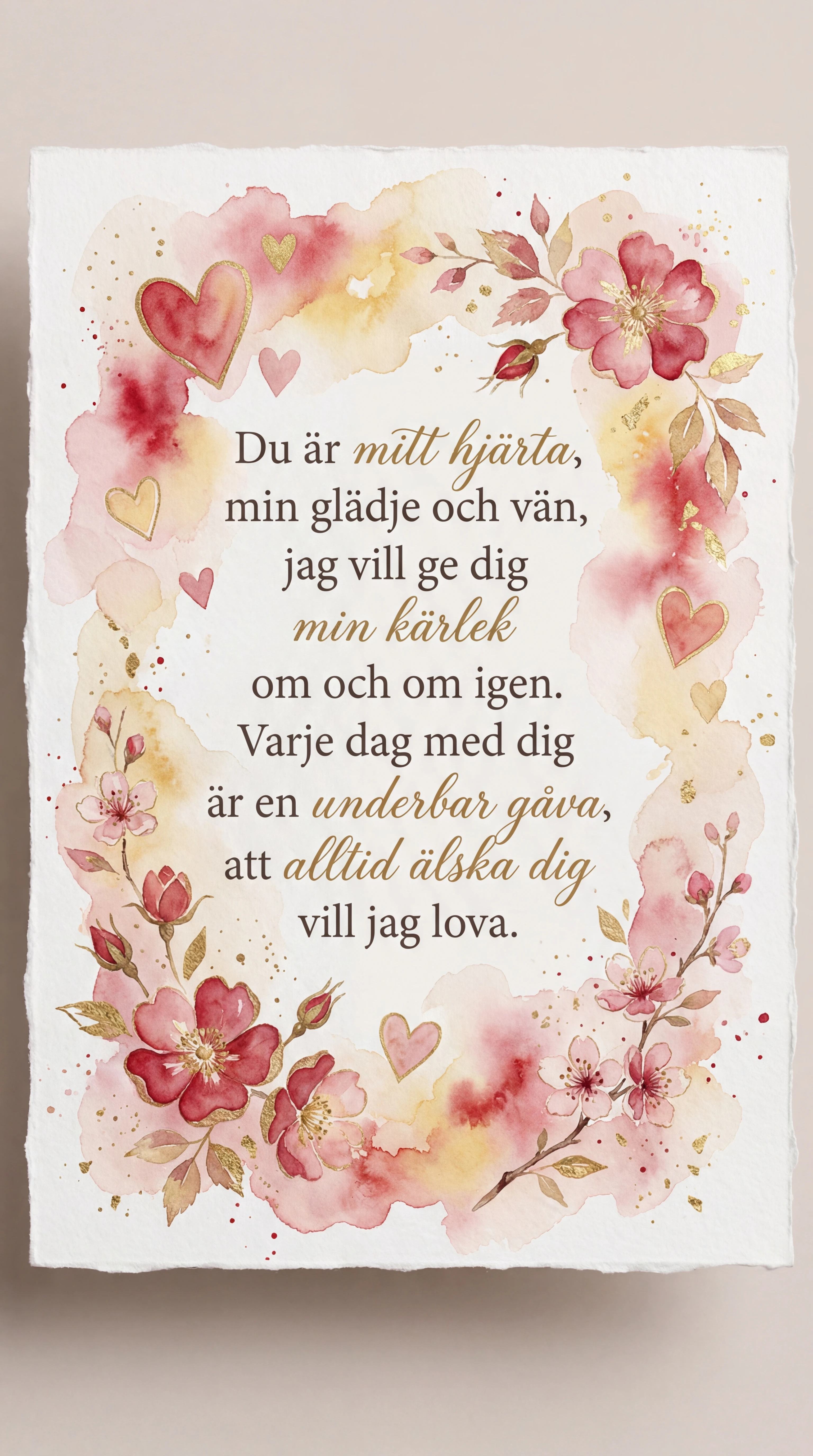 Alla hjärtans dag hälsning till min älskling