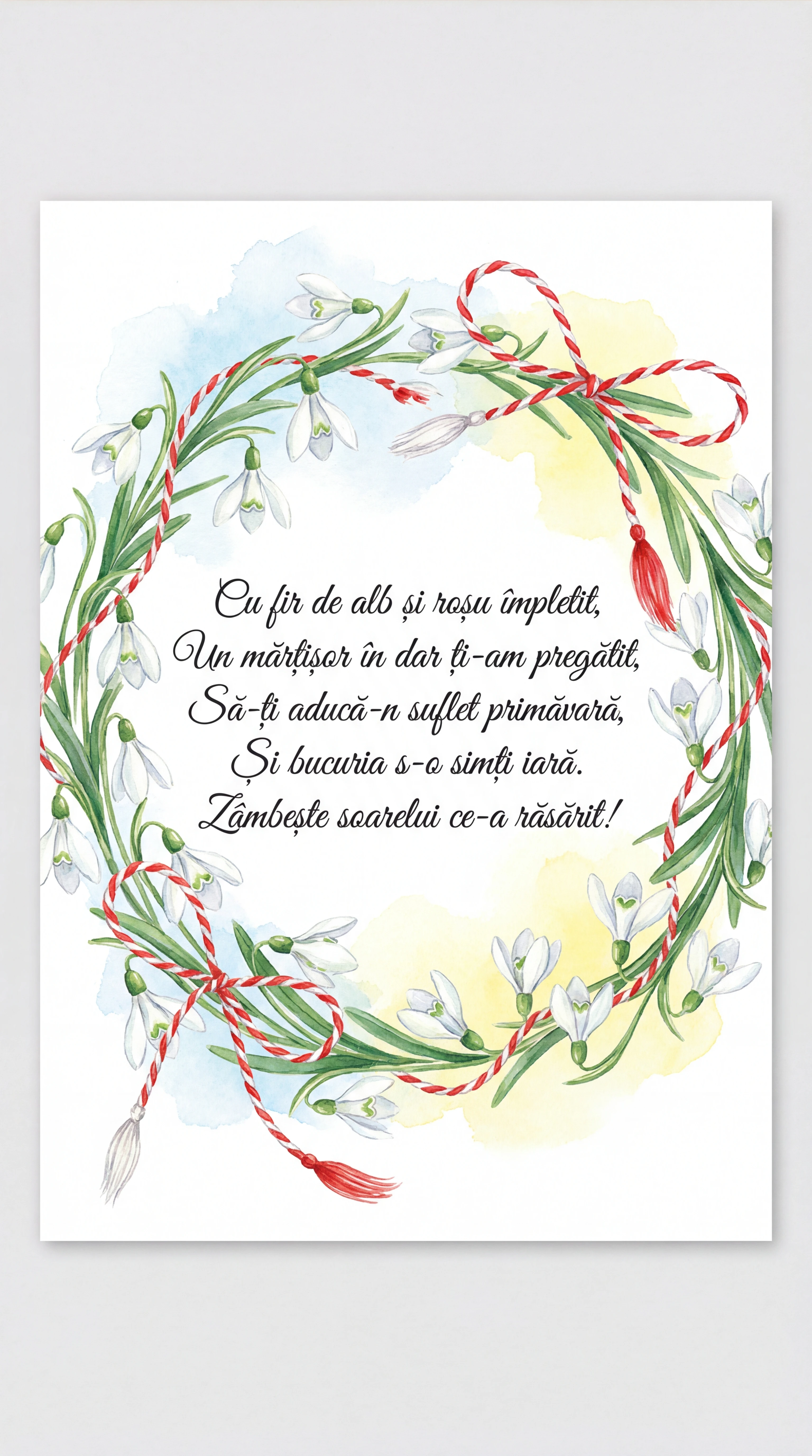 Felicitare de Mărțișor pentru a întâmpina primăvara cu bucur...