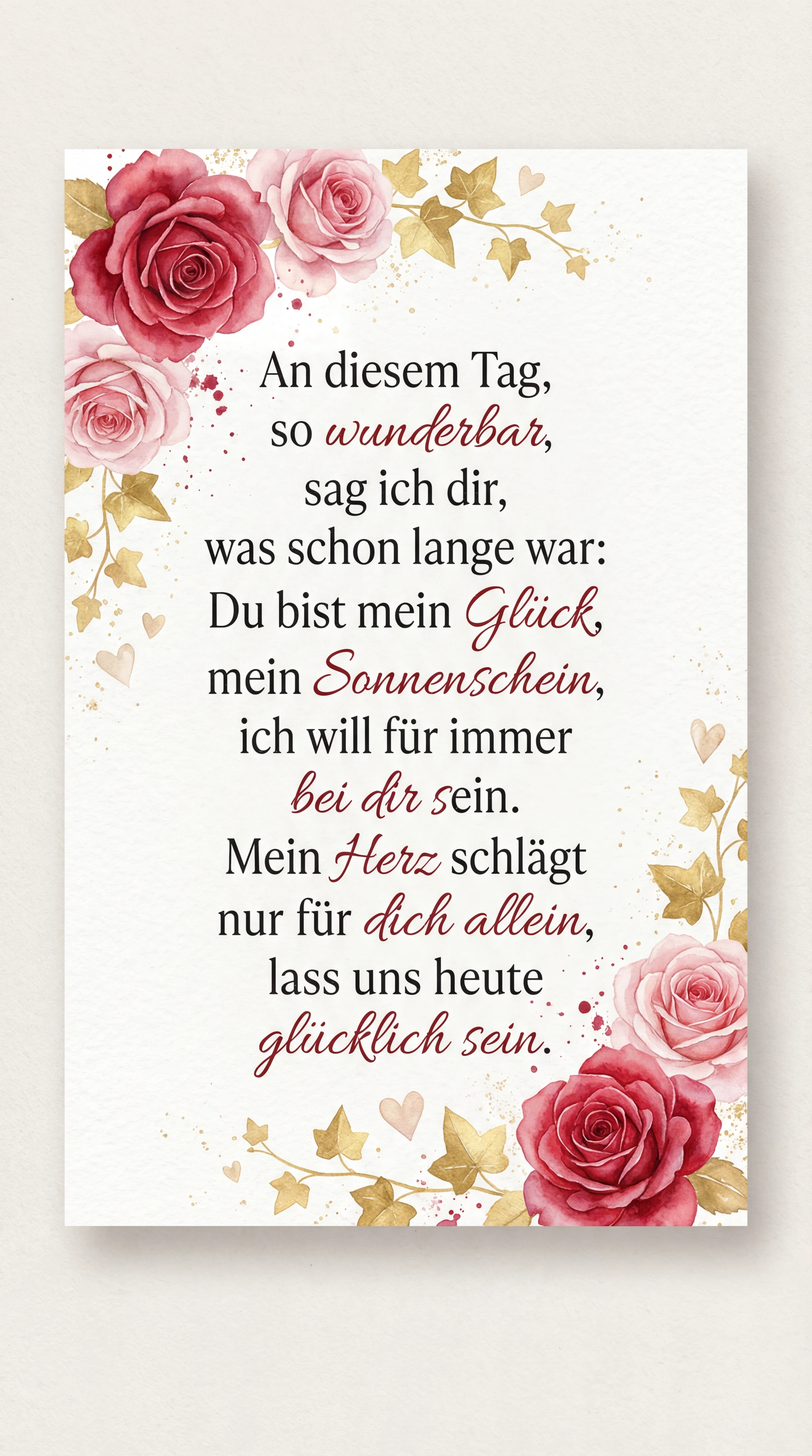 Valentinstag Grußkarte für meine Liebste