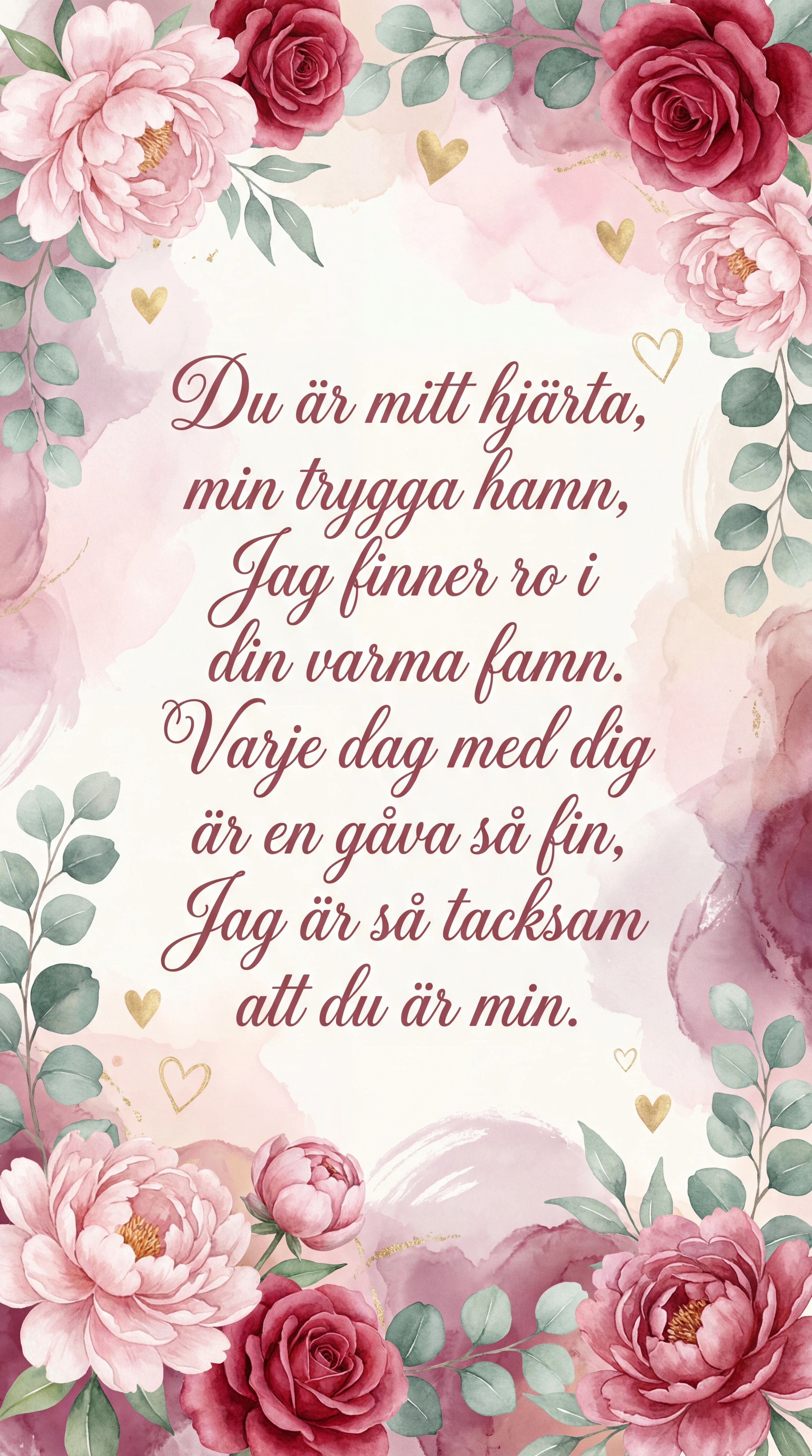 Alla hjärtans dag-hälsning till min älskade