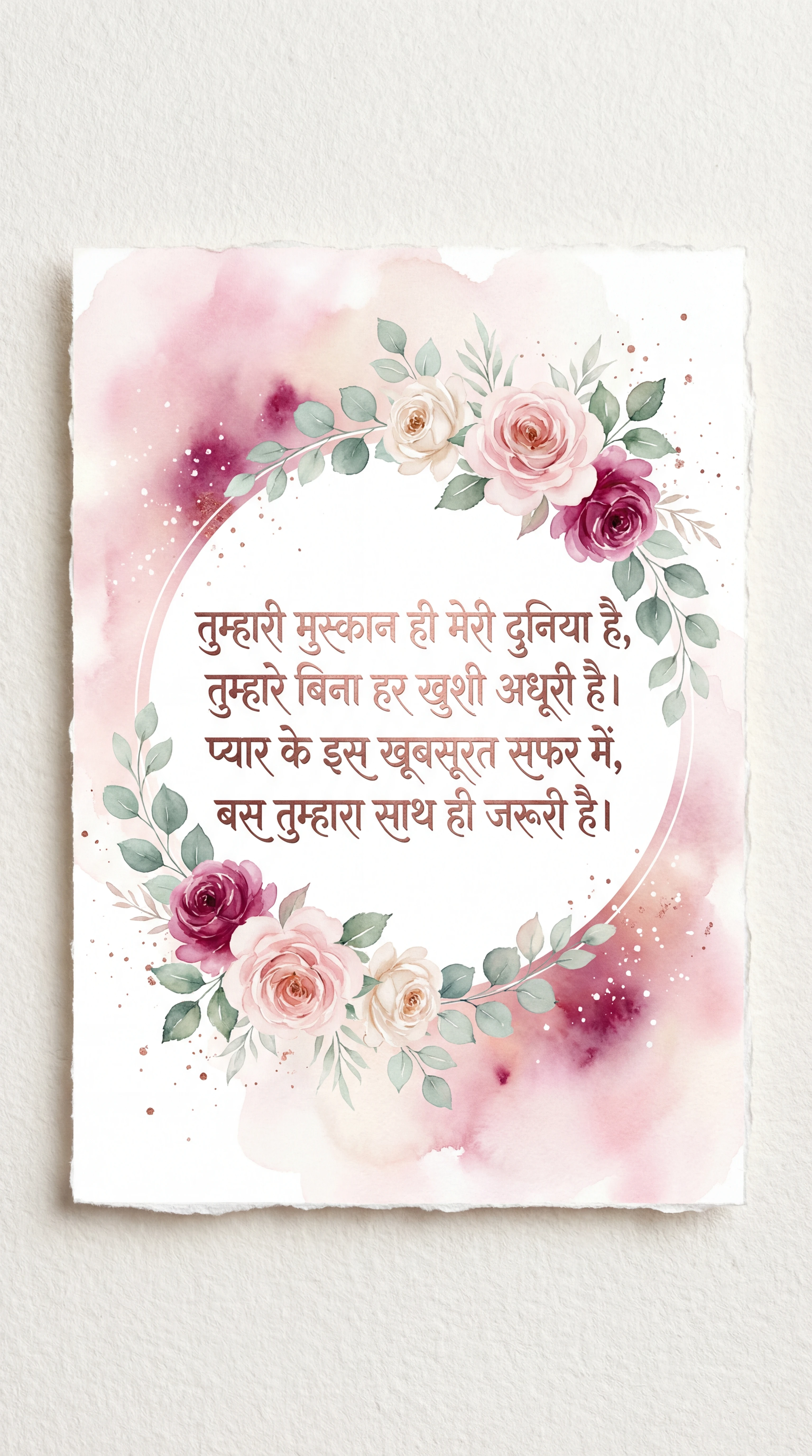 वेलेंटाइन डे के लिए प्यार भरा संदेश