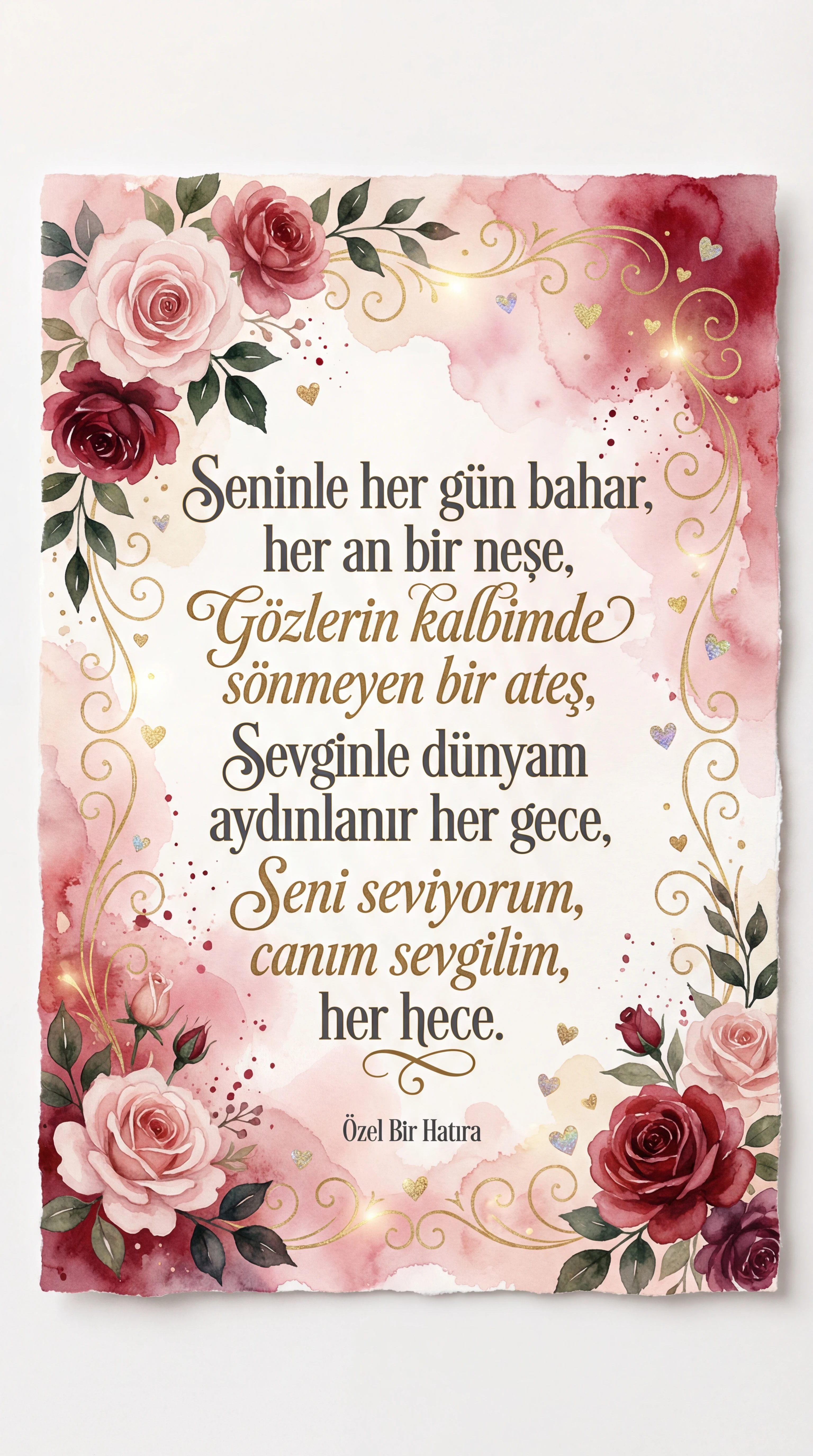 Sevgiliye Sevgililer Günü kartı mesajı