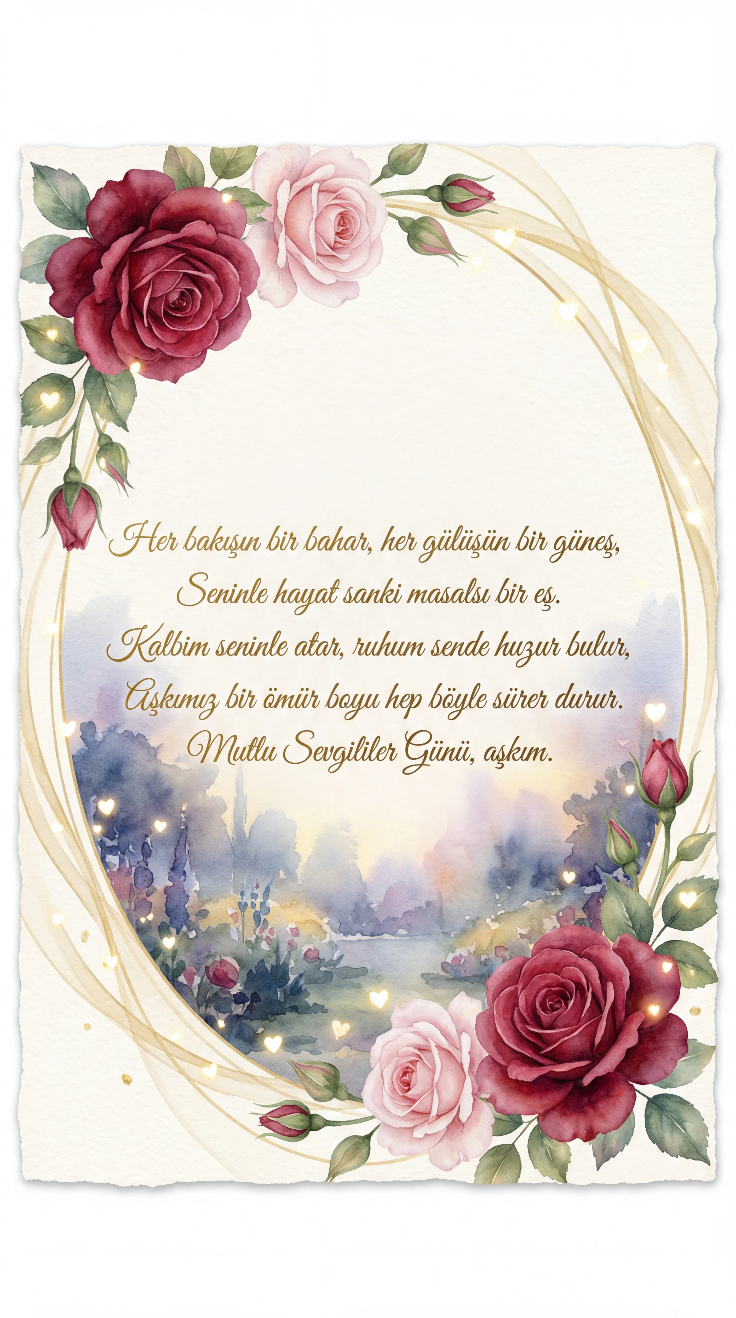 Sevgiliye Sevgililer Günü kartı mesajı