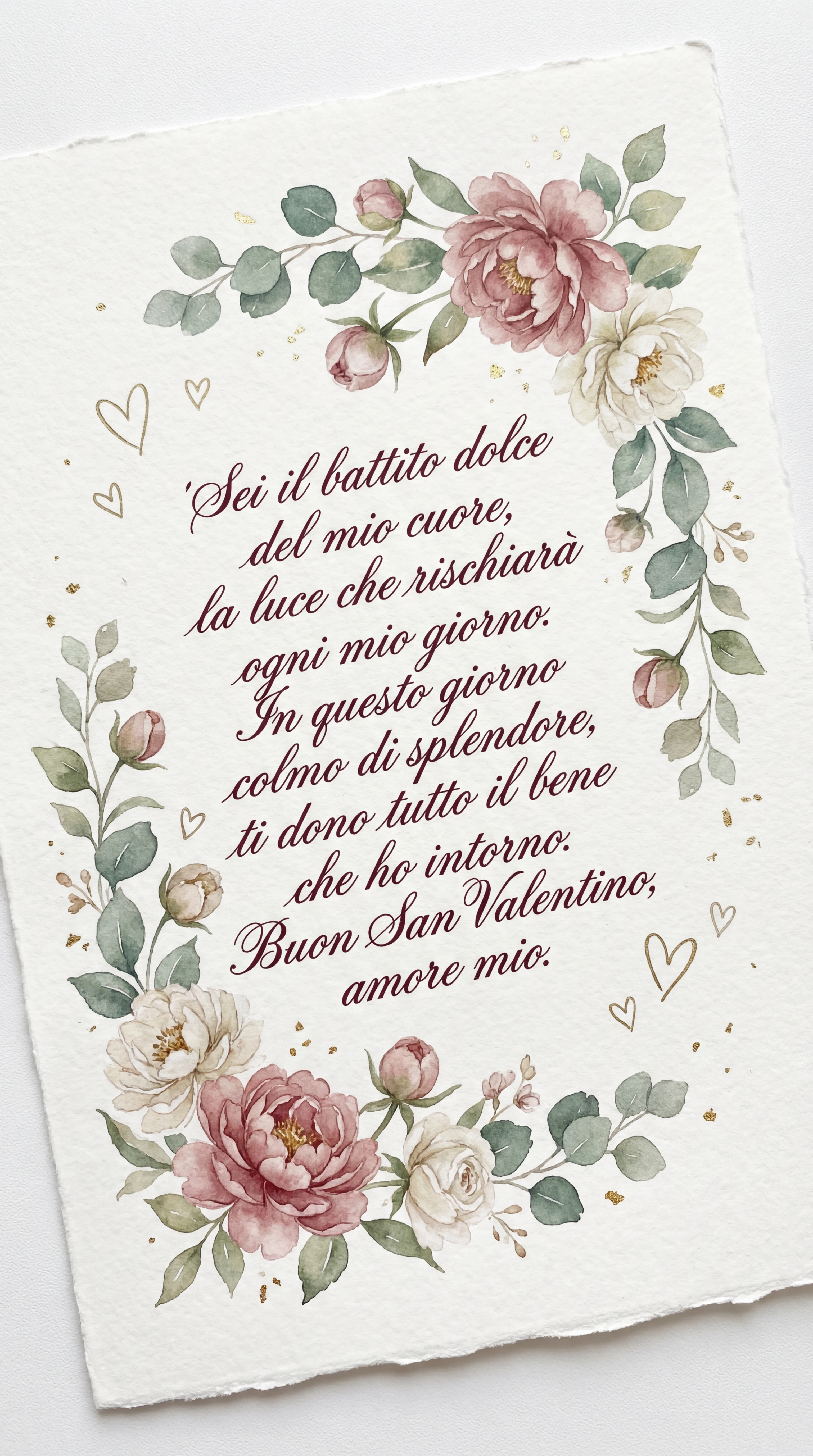 messaggio romantico per San Valentino al mio amore