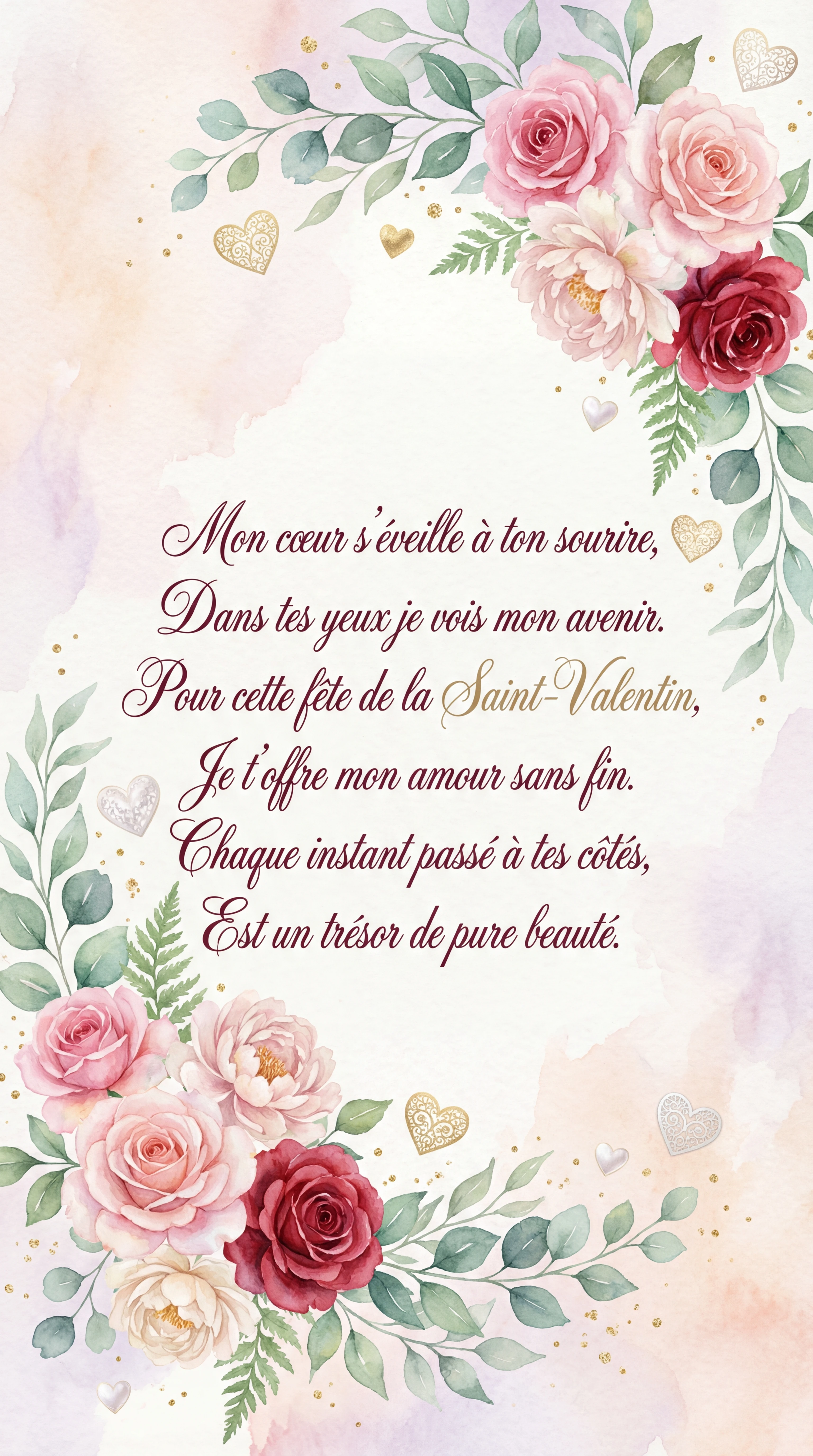 Carte de Saint-Valentin pour mon amour