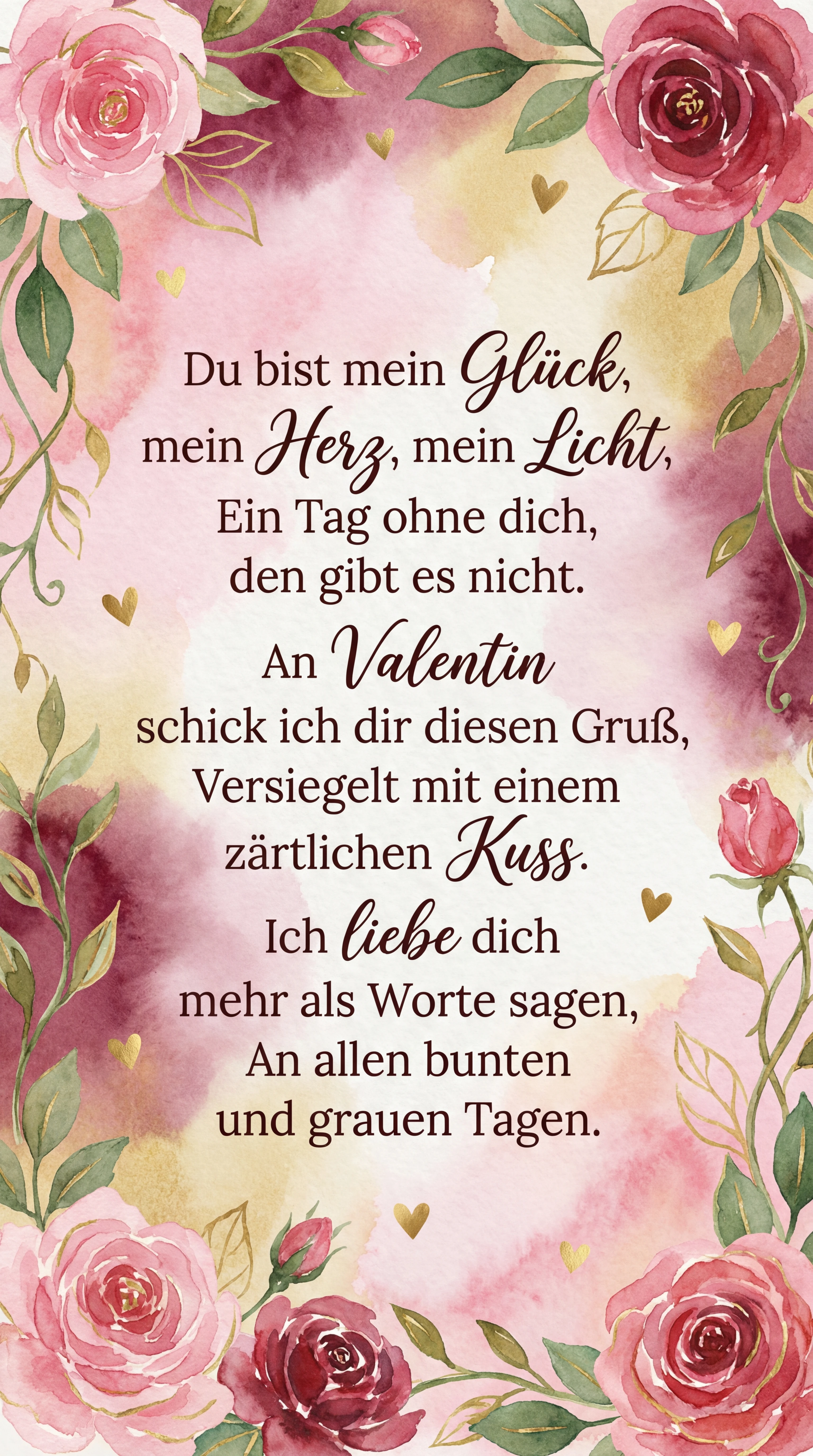 Valentinstag Gruß für meinen Schatz