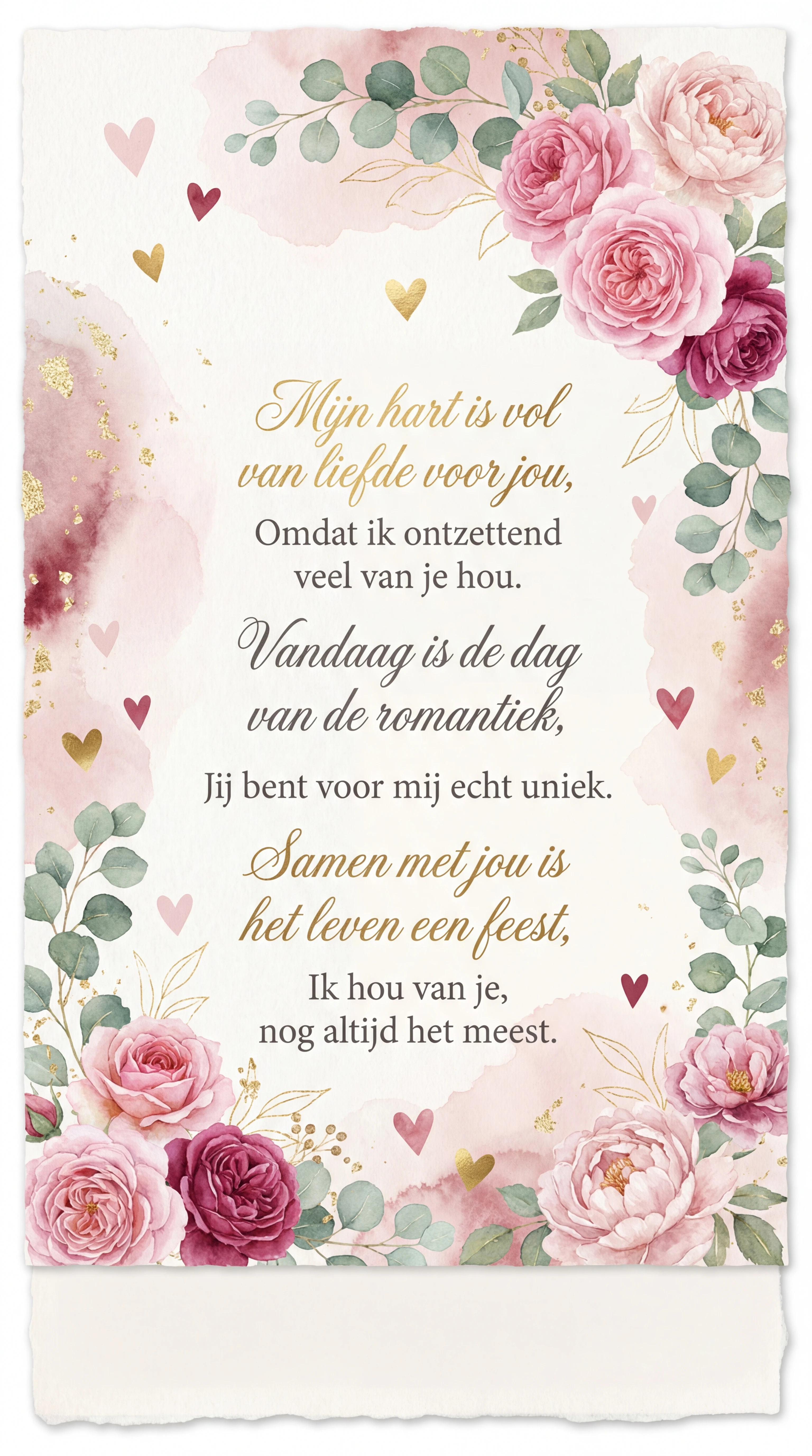 Valentijnsdag kaartje voor mijn liefste