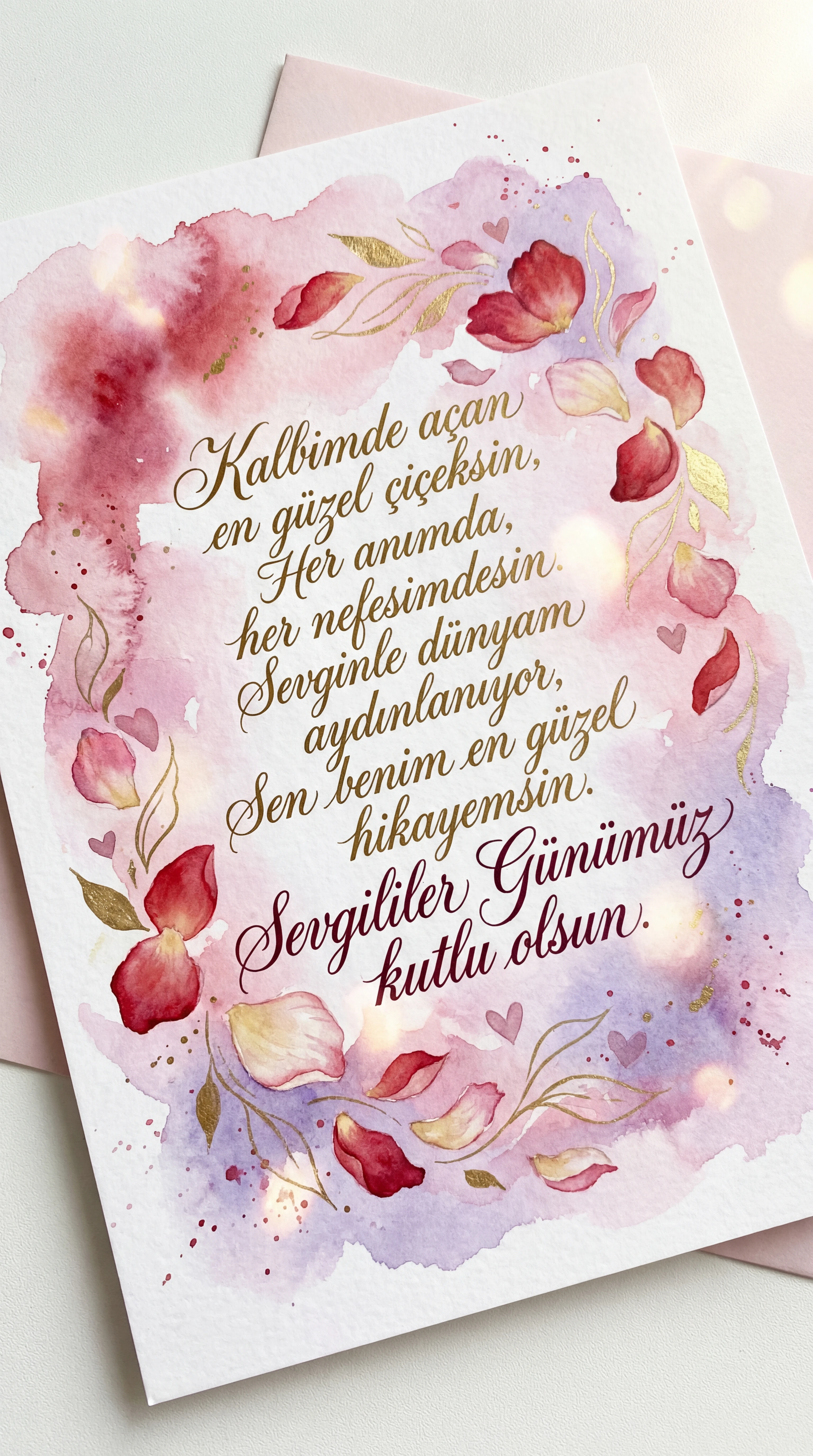 Sevgililer Günü için romantik kutlama mesajı