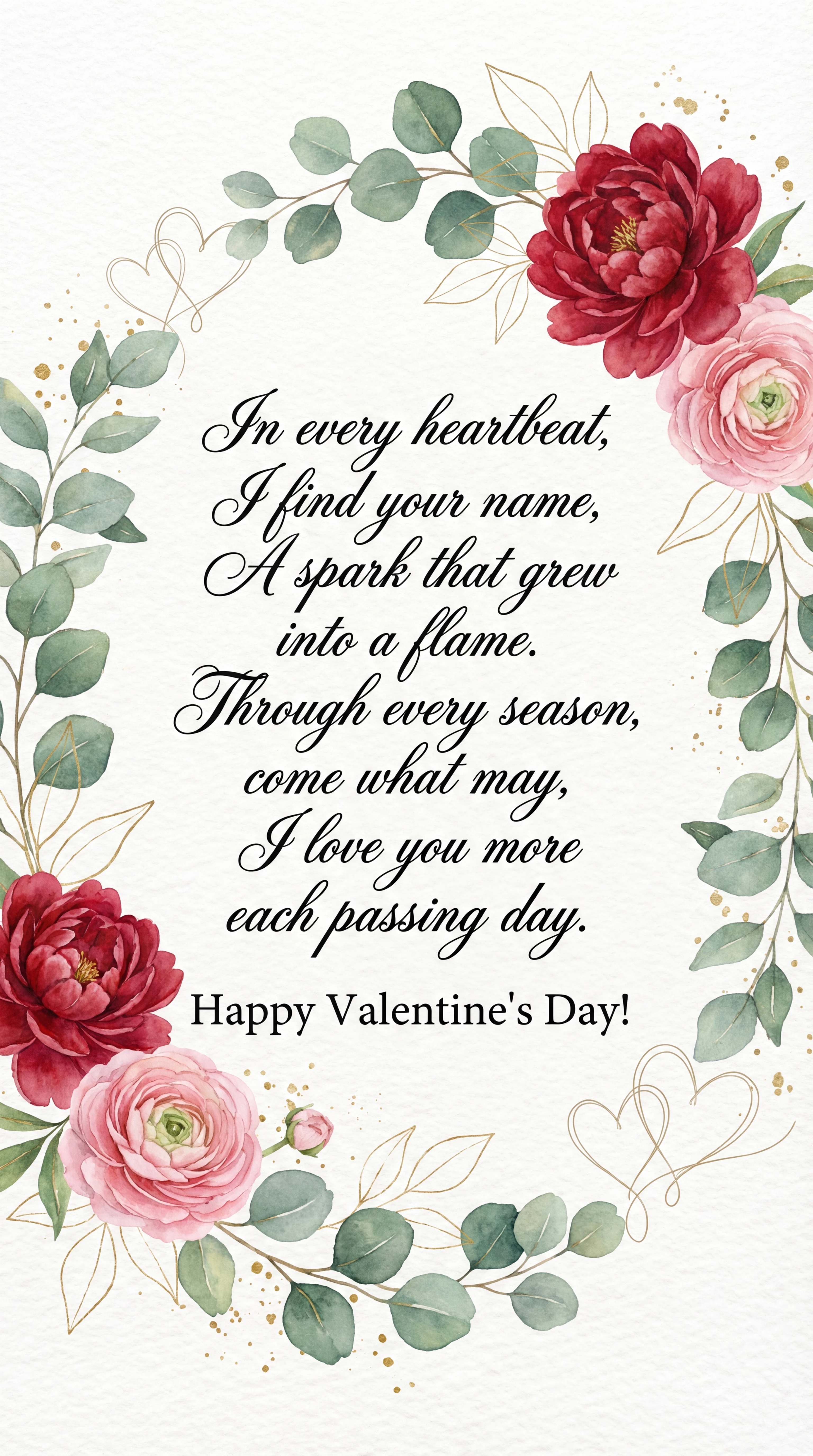 Valentine's Day card message for a loved one