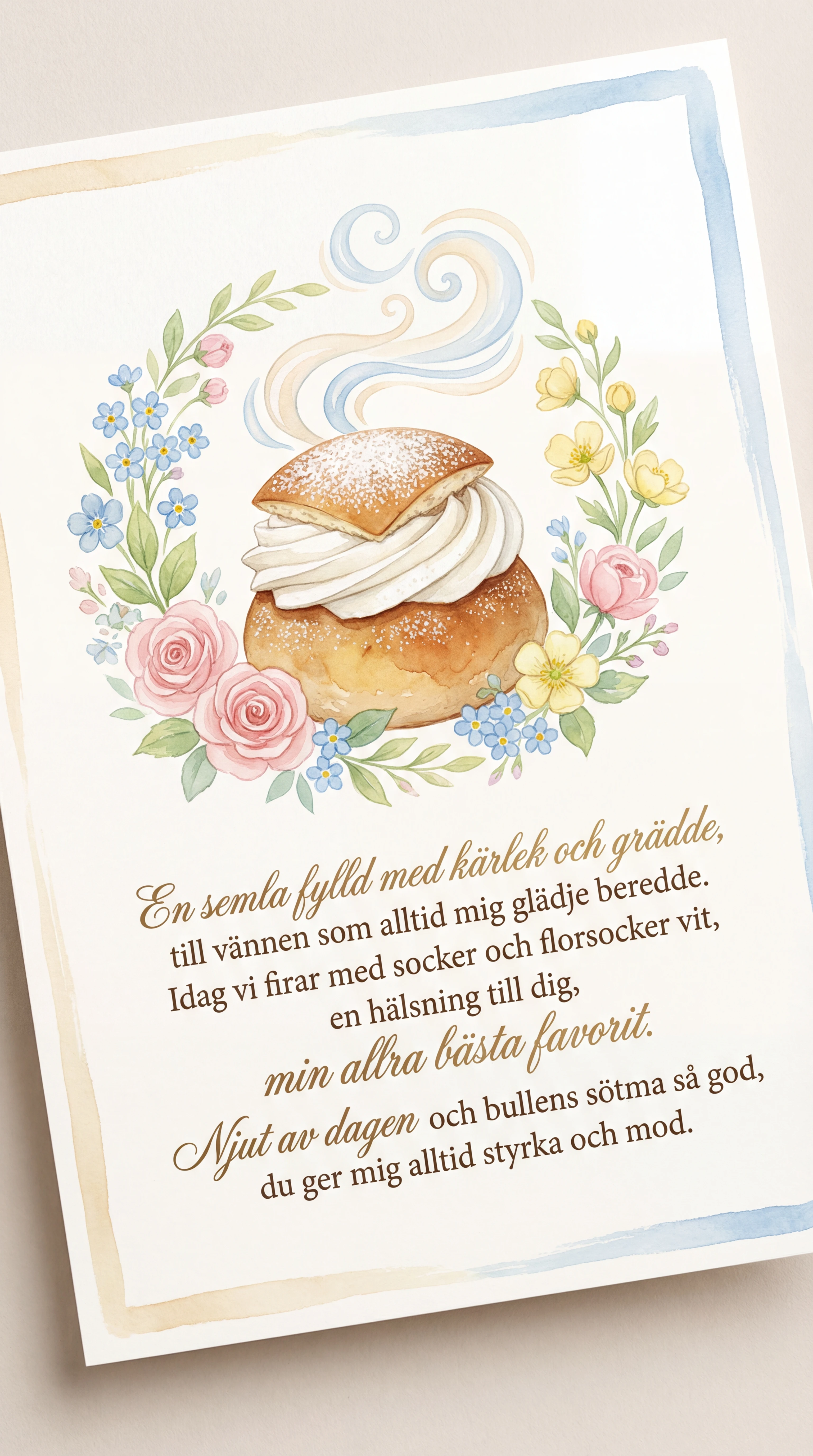 En semmelhälsning till bästa vännen på Fettisdagen