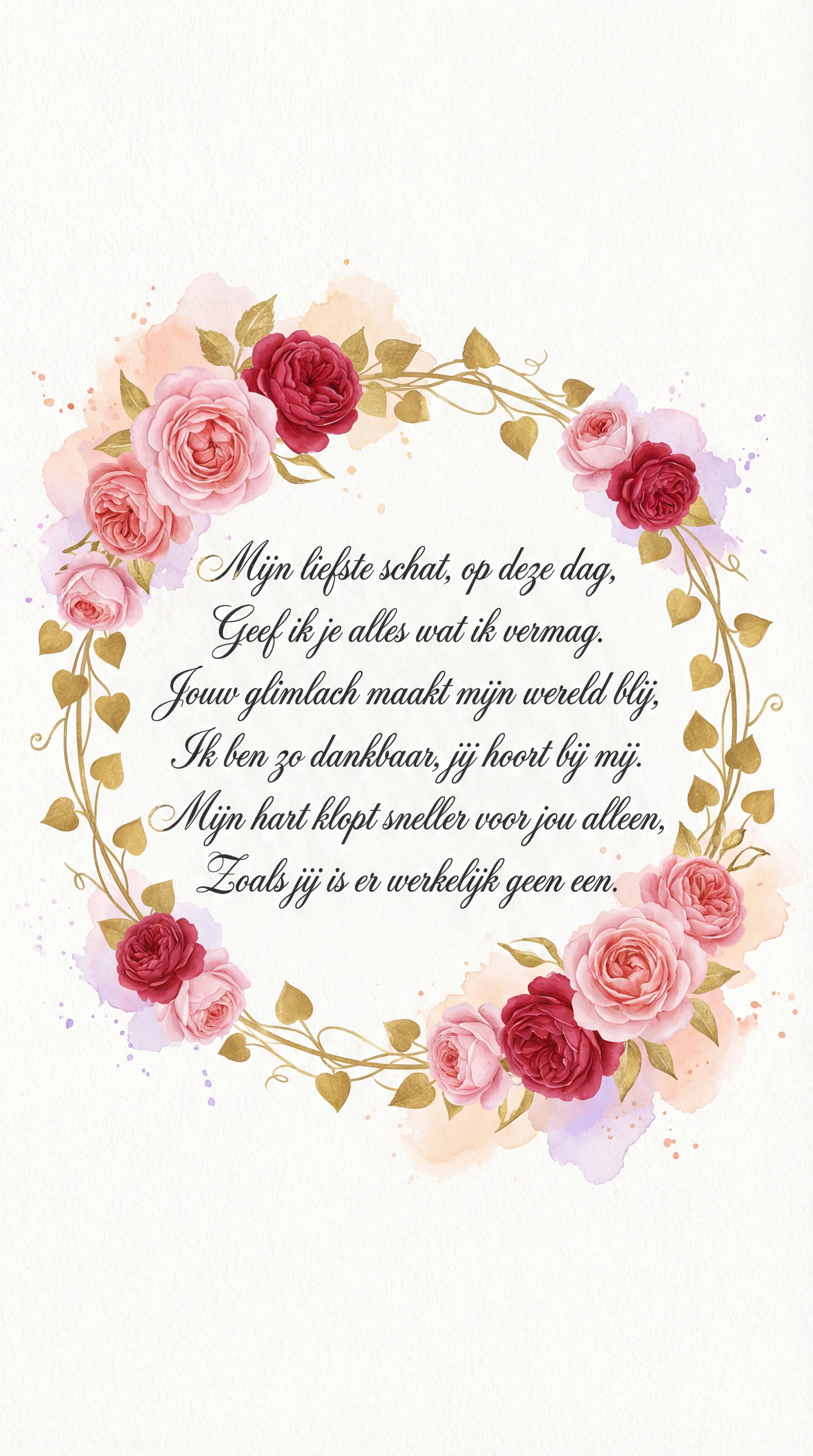 Valentijnsdag kaartje voor mijn liefste schat