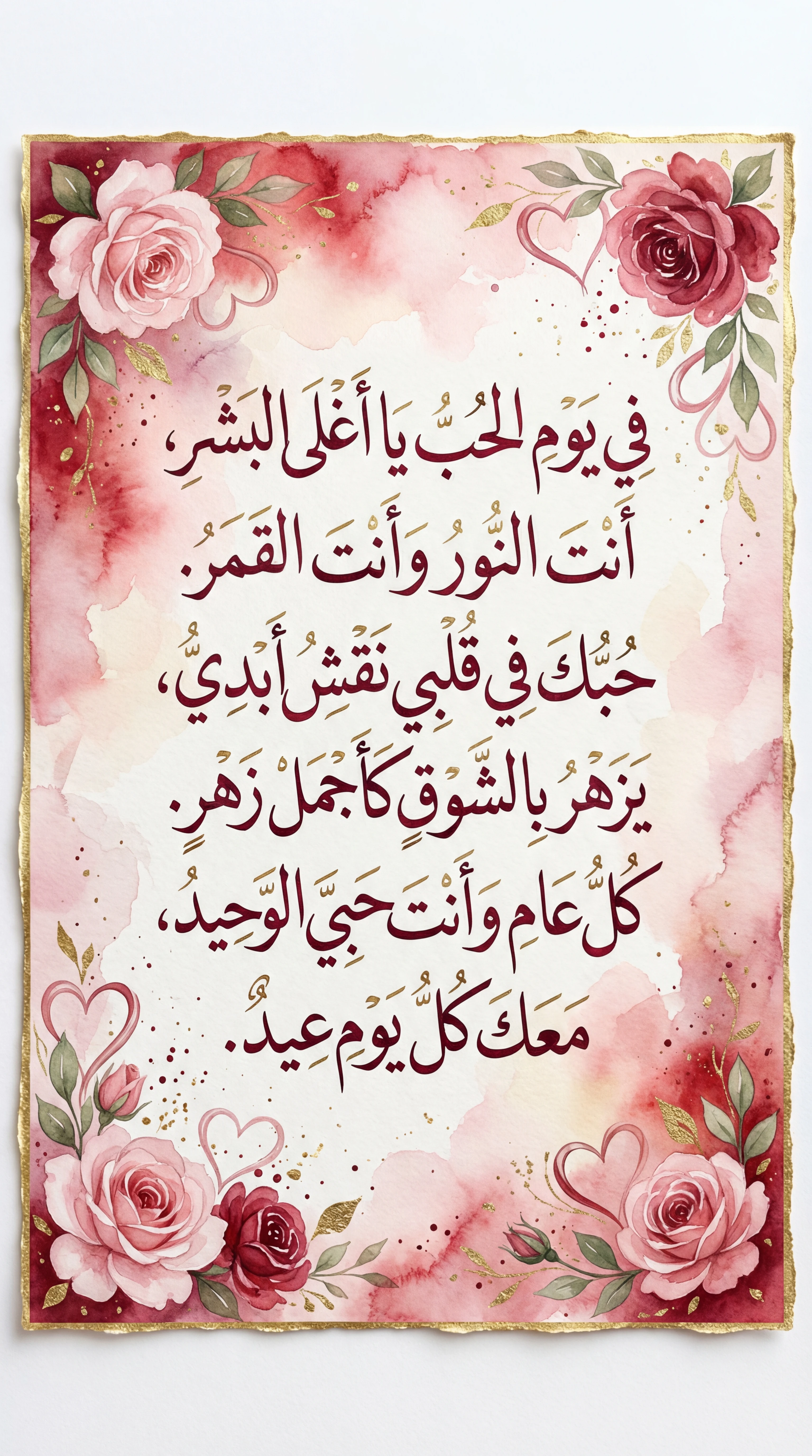 رسالة حب لشخص مميز في عيد الحب