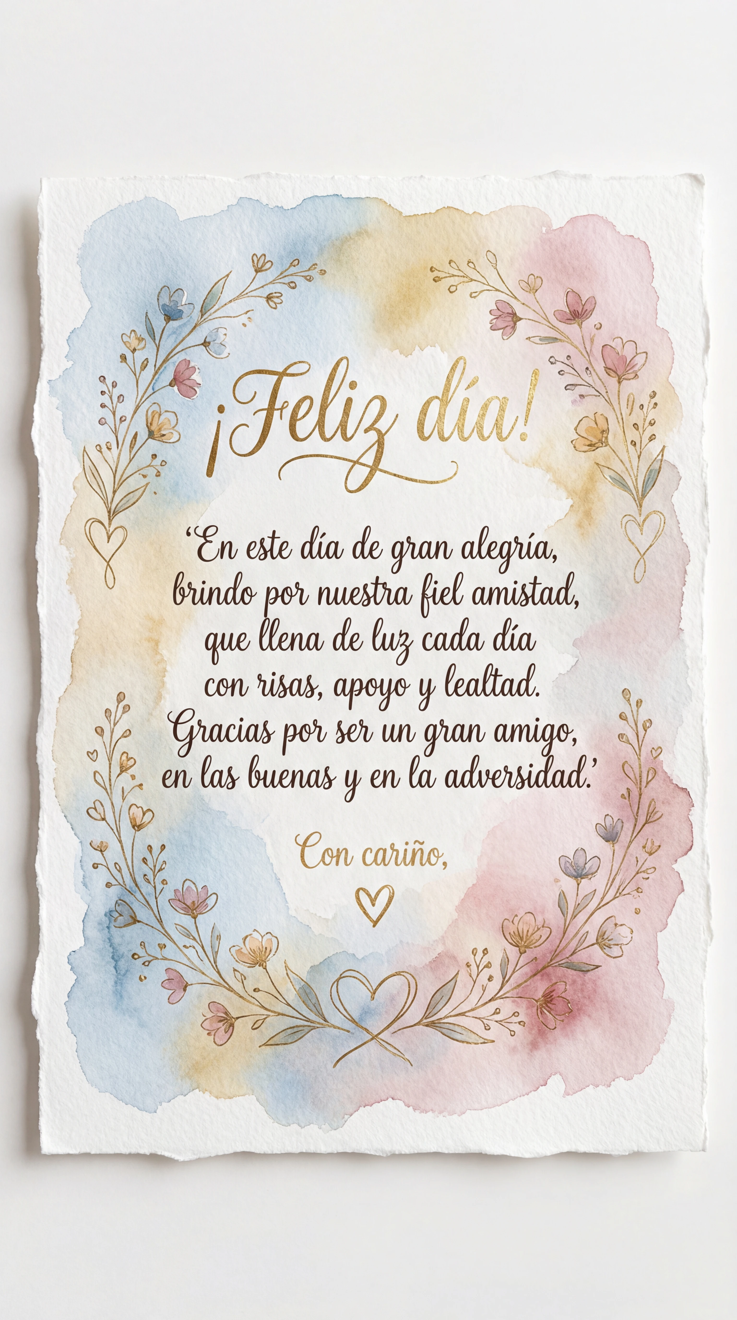 Tarjeta para un amigo en el Día del Amor y la Amistad