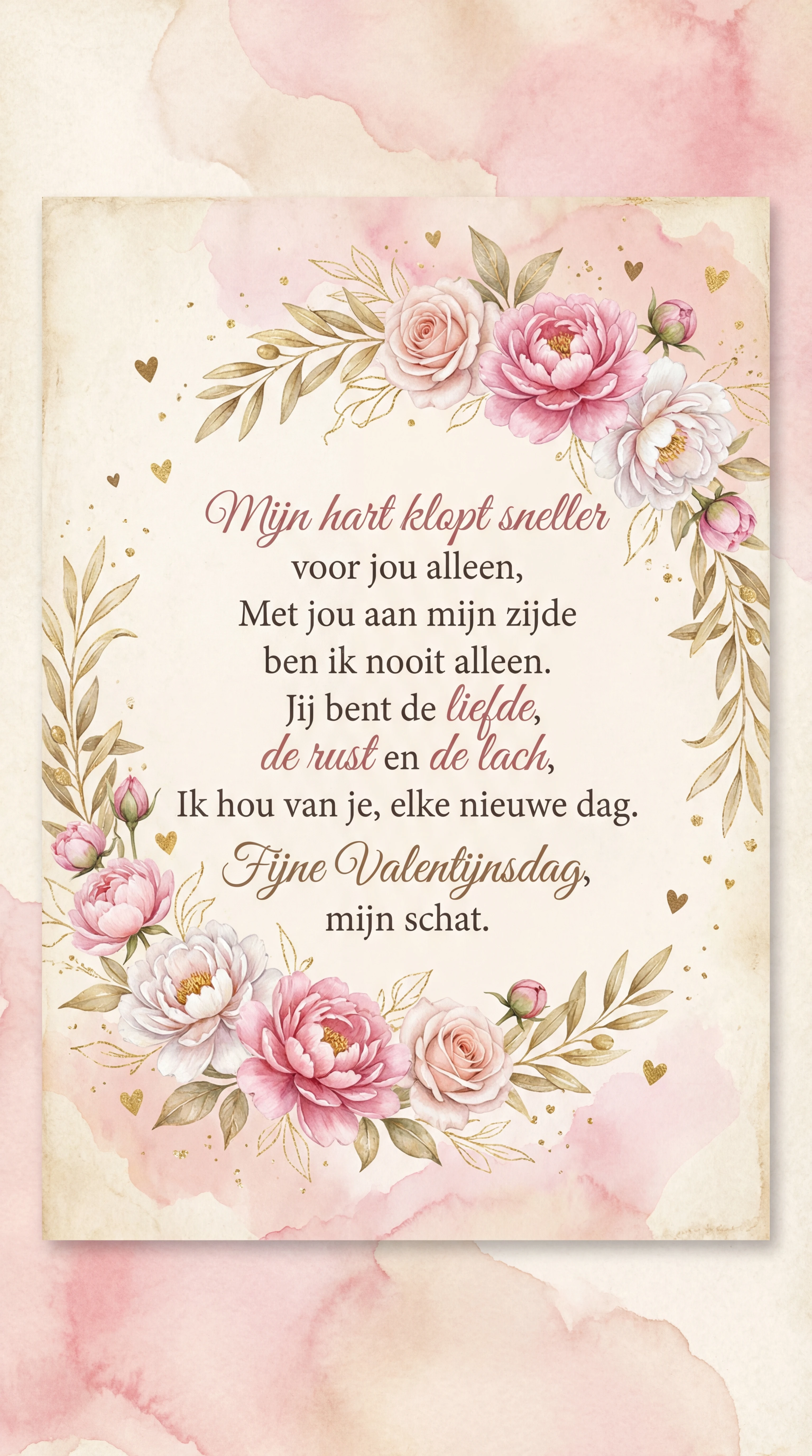 Valentijnsdag kaartje voor mijn liefste partner