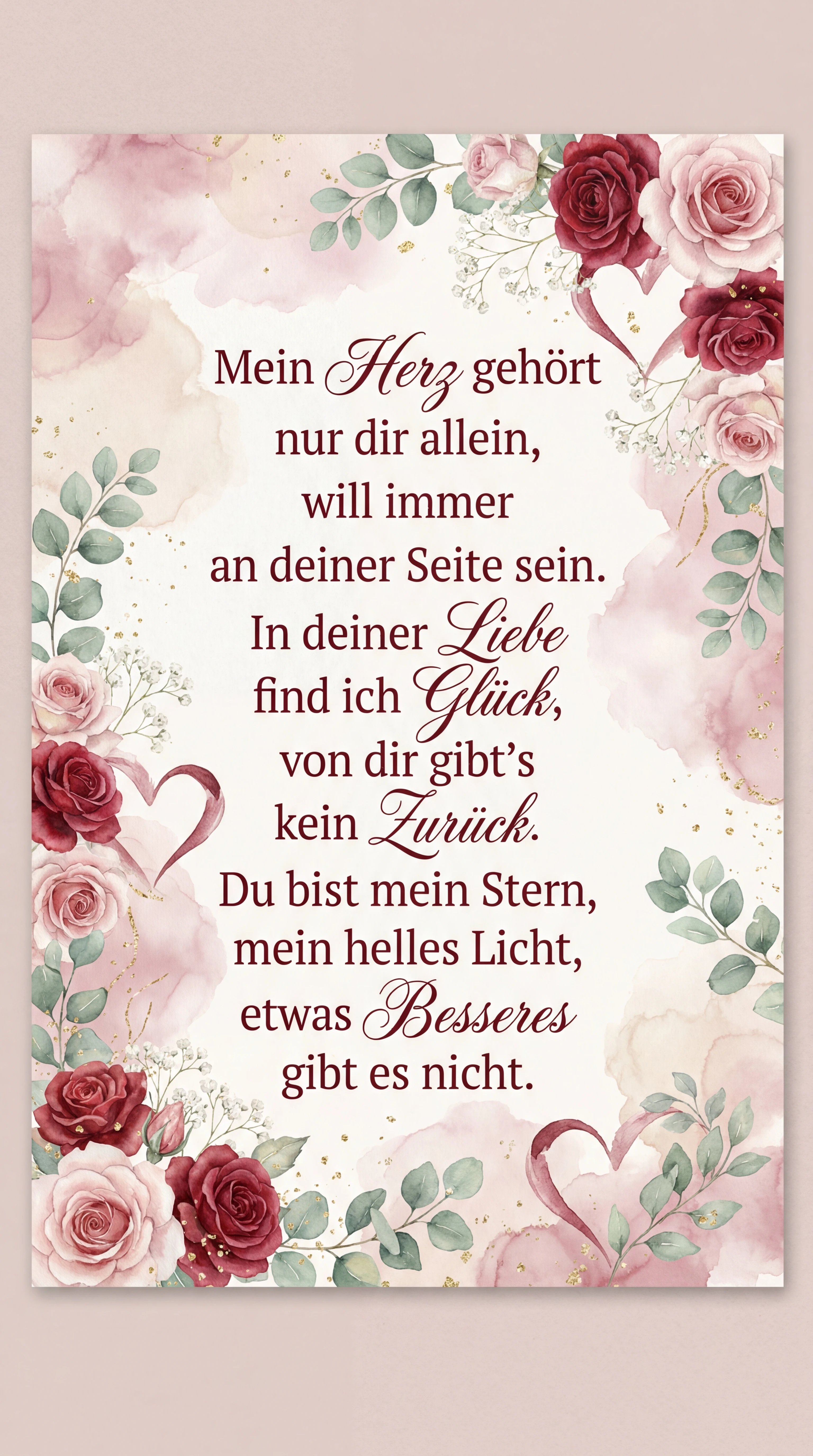 Grußkarte zum Valentinstag für meine Liebste