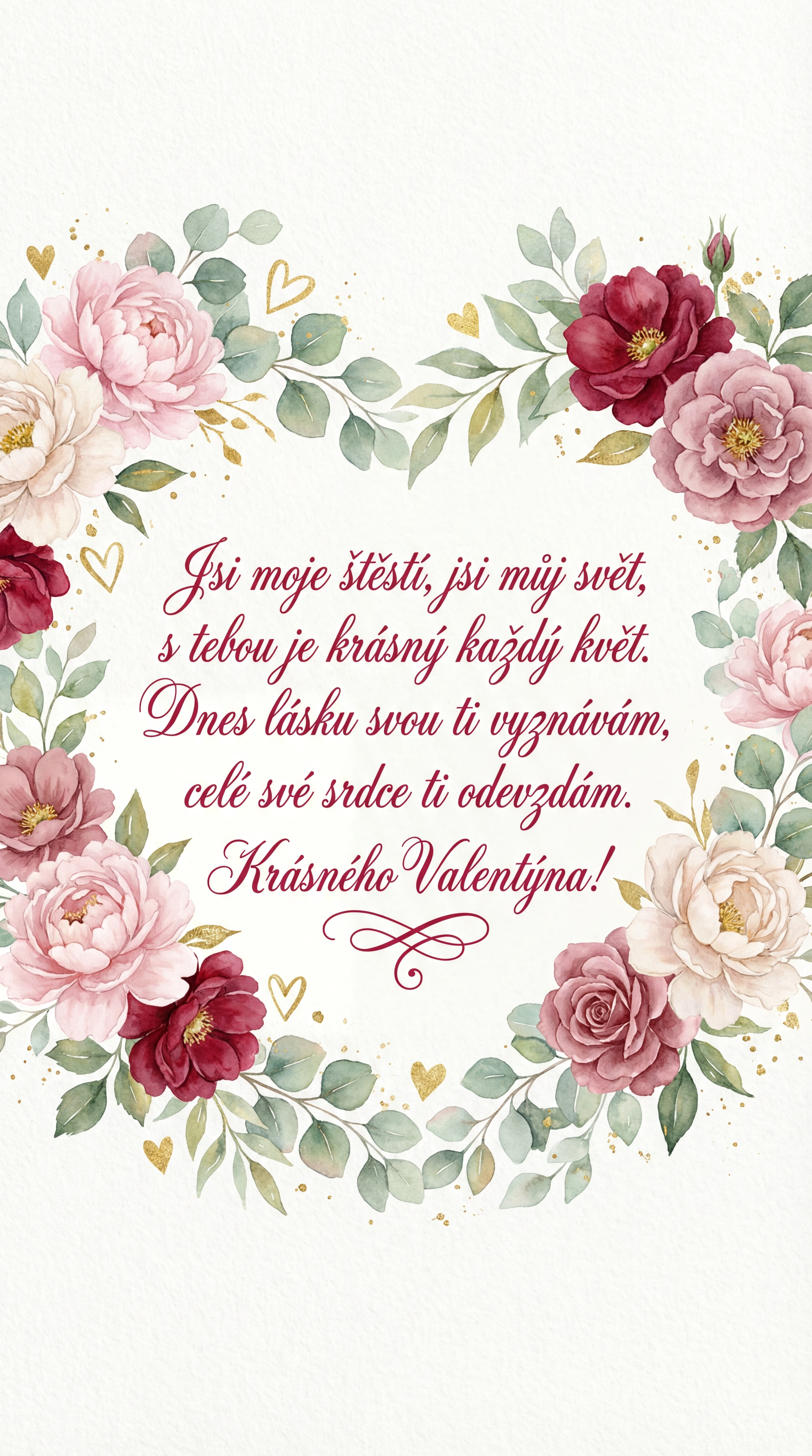 přání k Valentýnu pro mou lásku