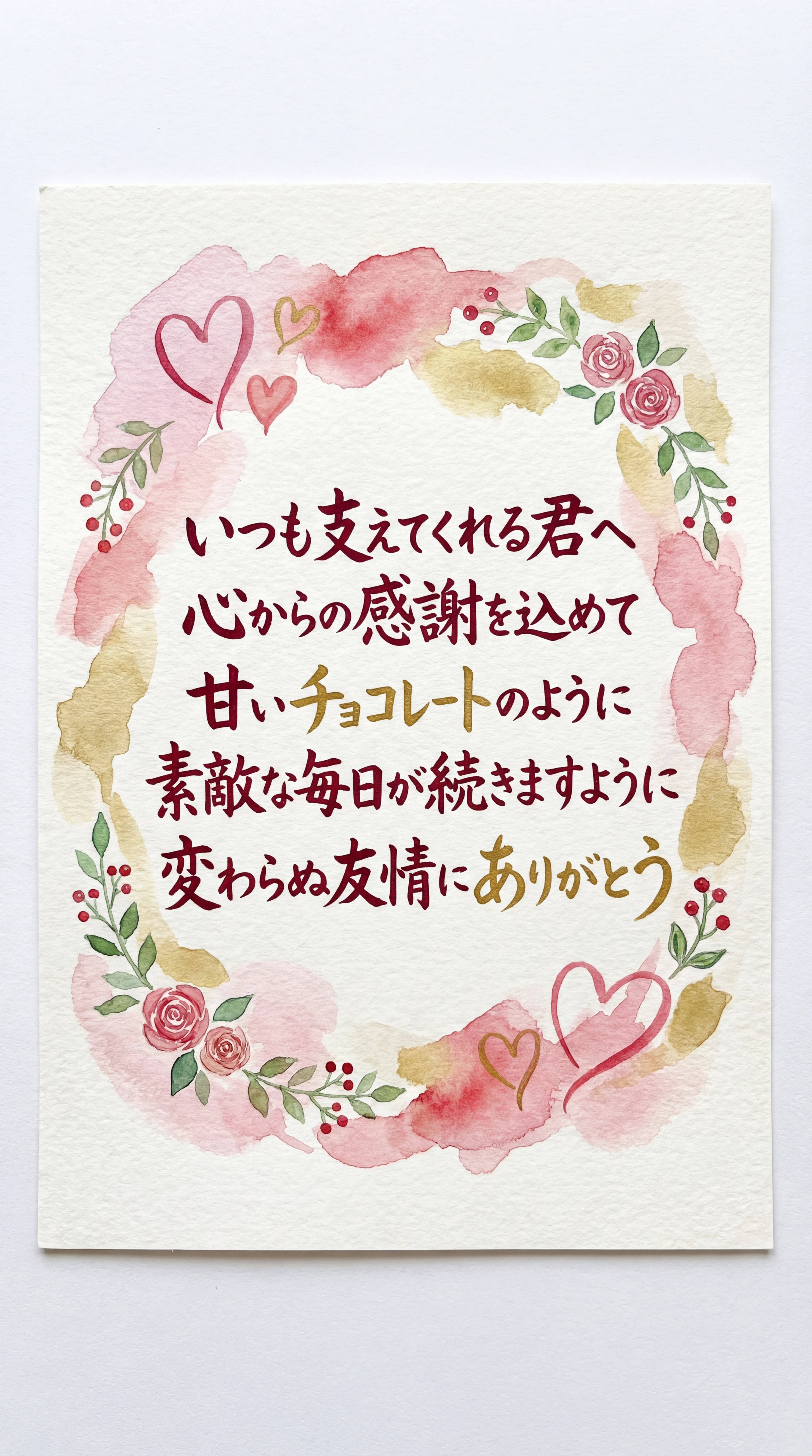 大切な友達に贈るバレンタインカード