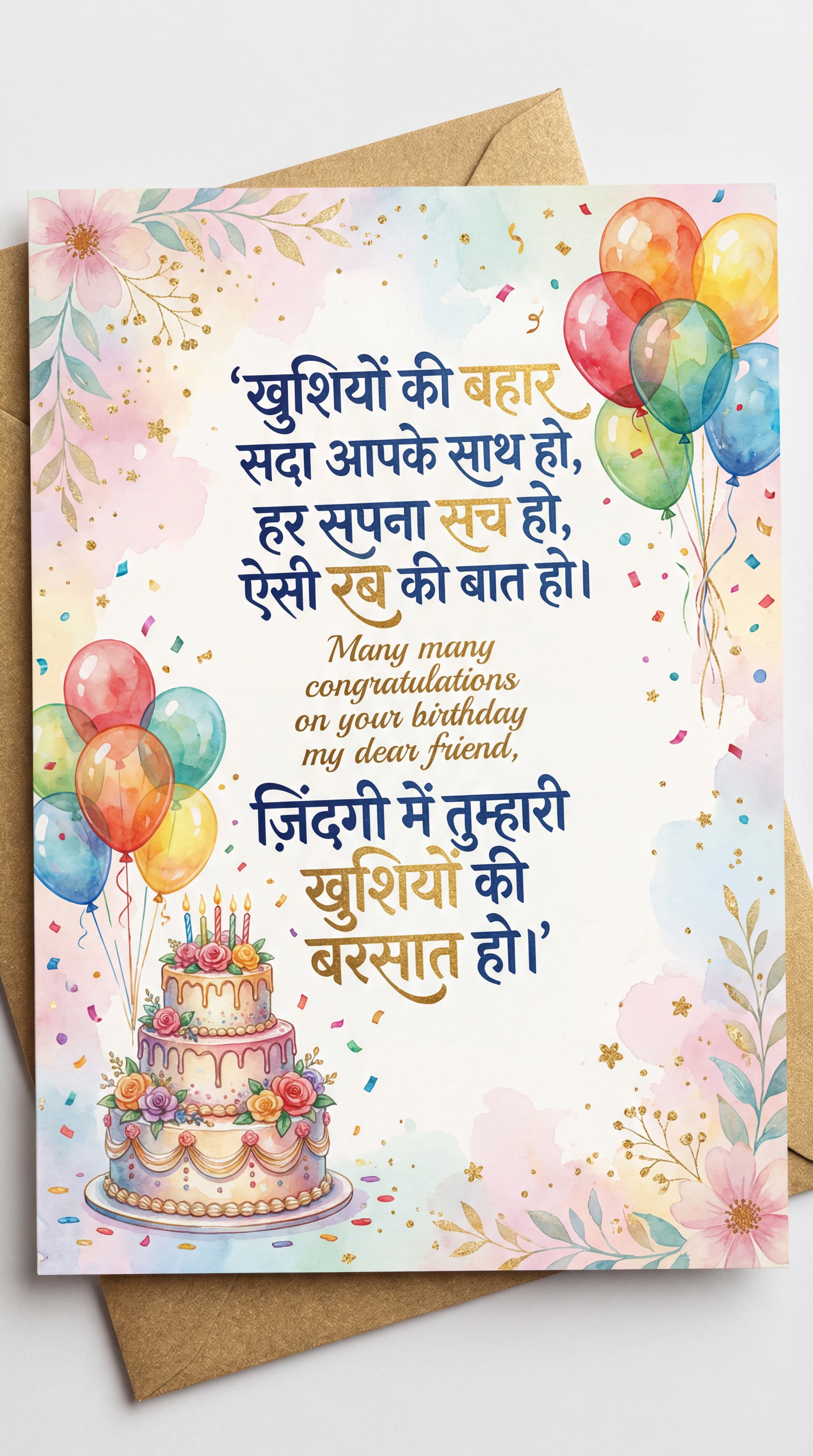 दोस्त को जन्मदिन की शुभकामनाएँ