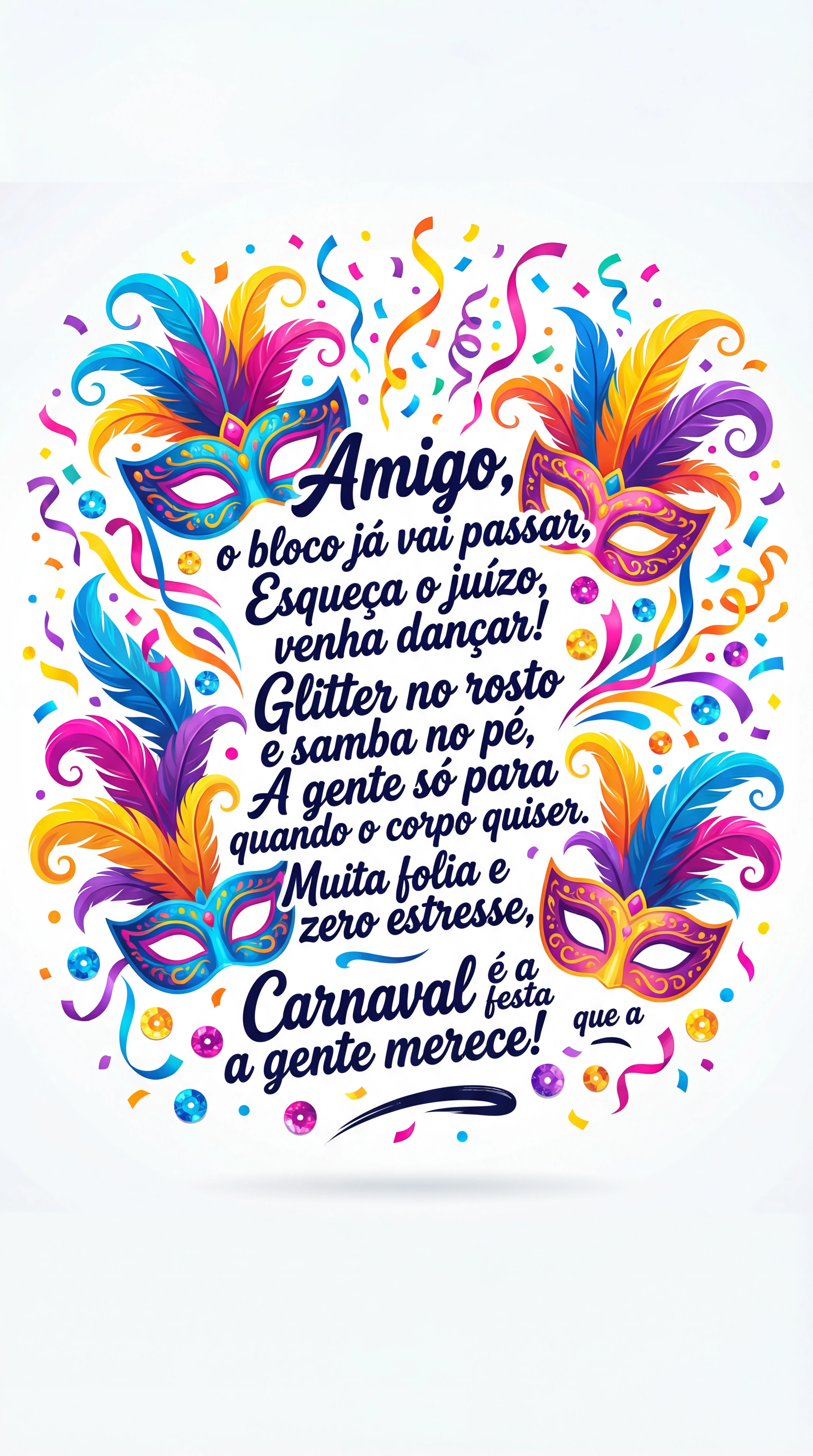 Mensagem divertida de Carnaval para amigos