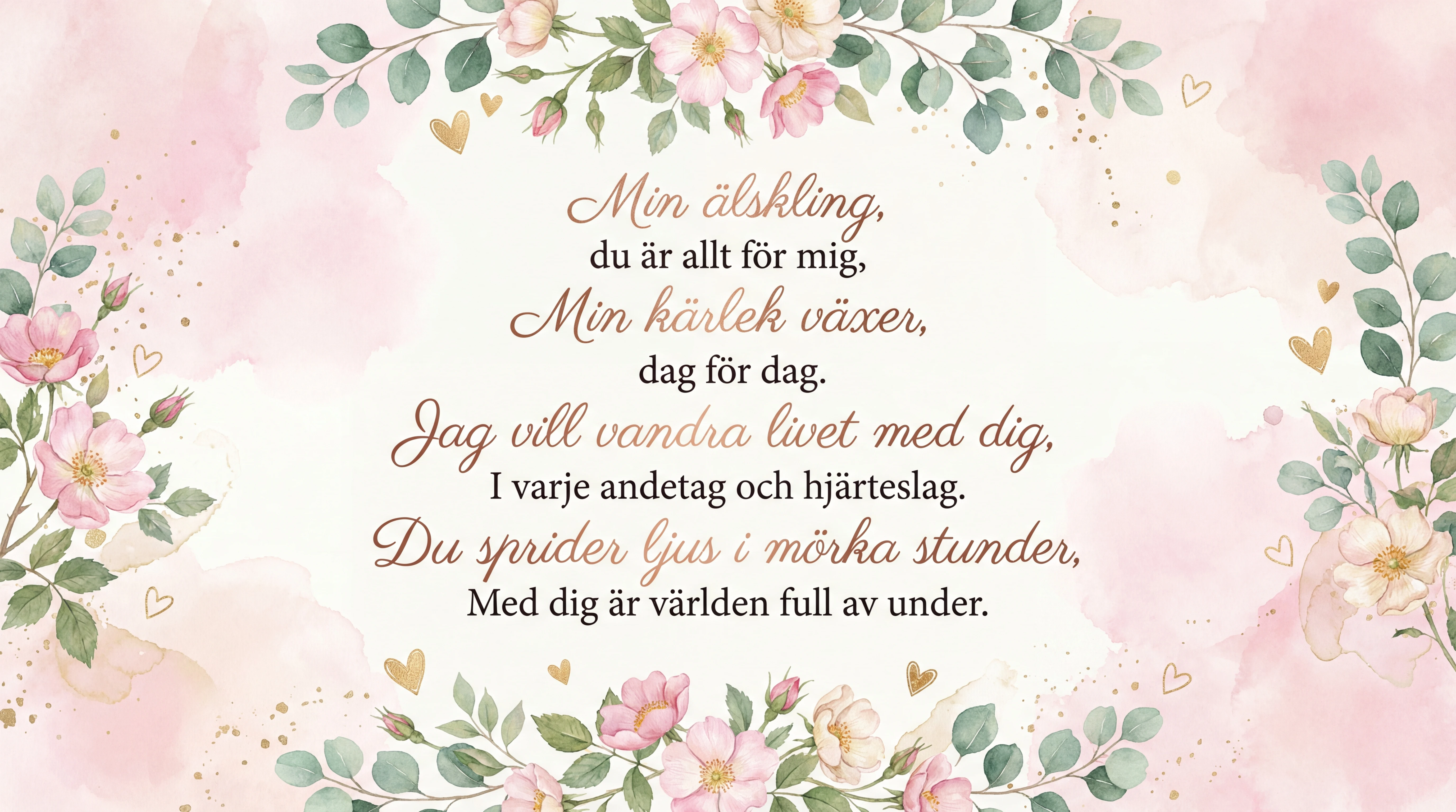 Alla hjärtans dag hälsning till min älskling