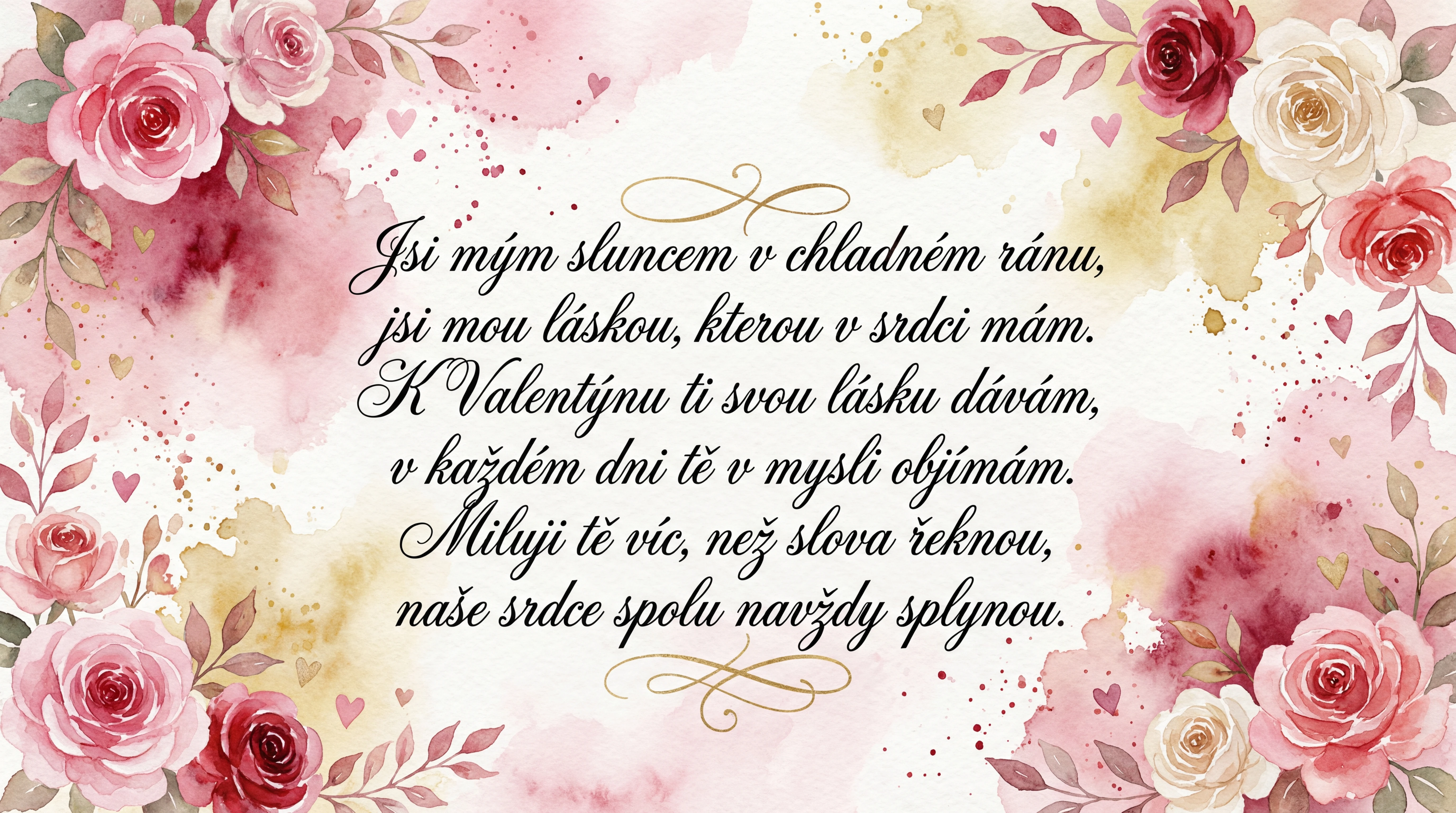 Přání k Valentýnu pro mou jedinou lásku