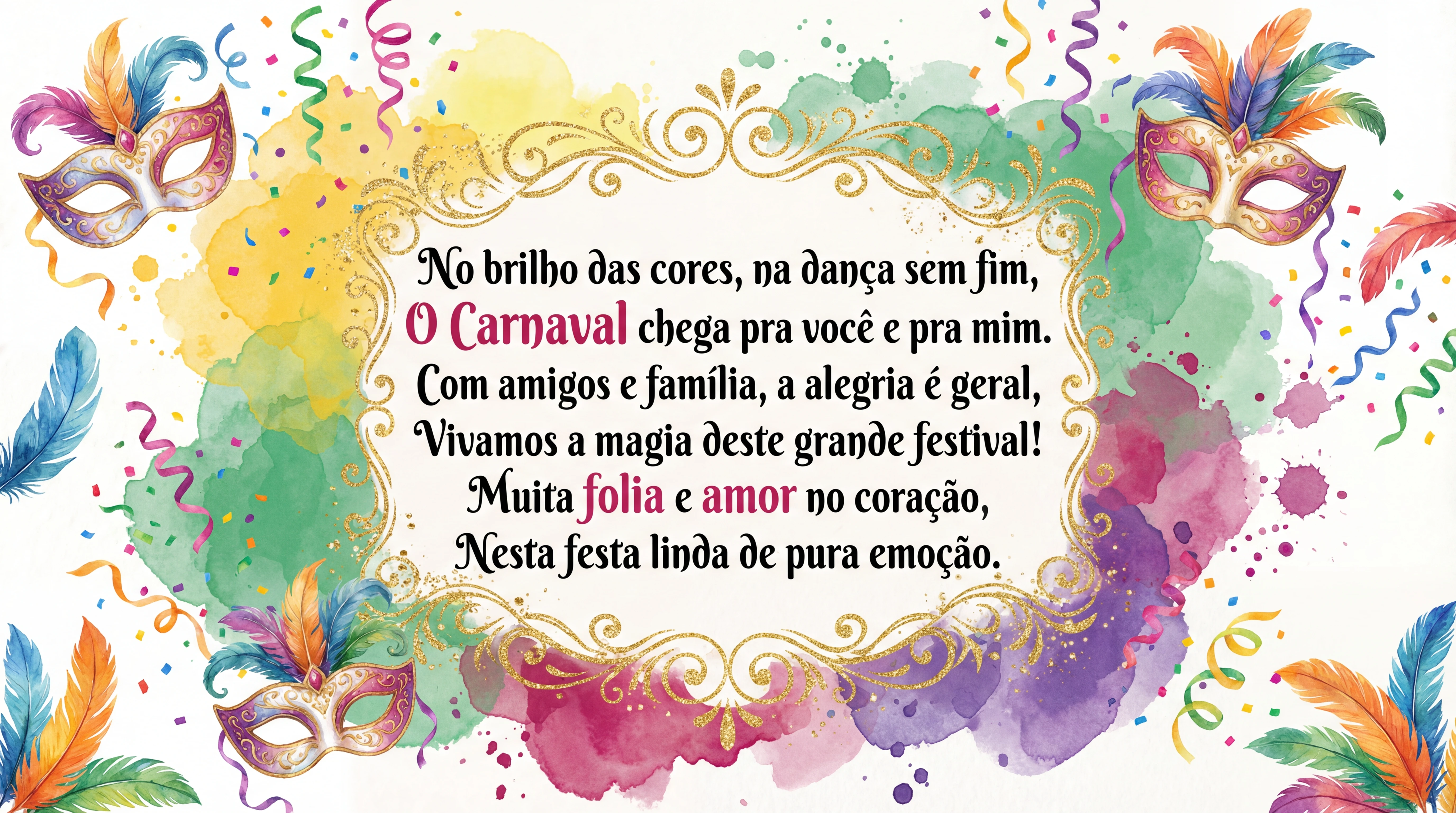 Mensagem de Carnaval para amigos e família