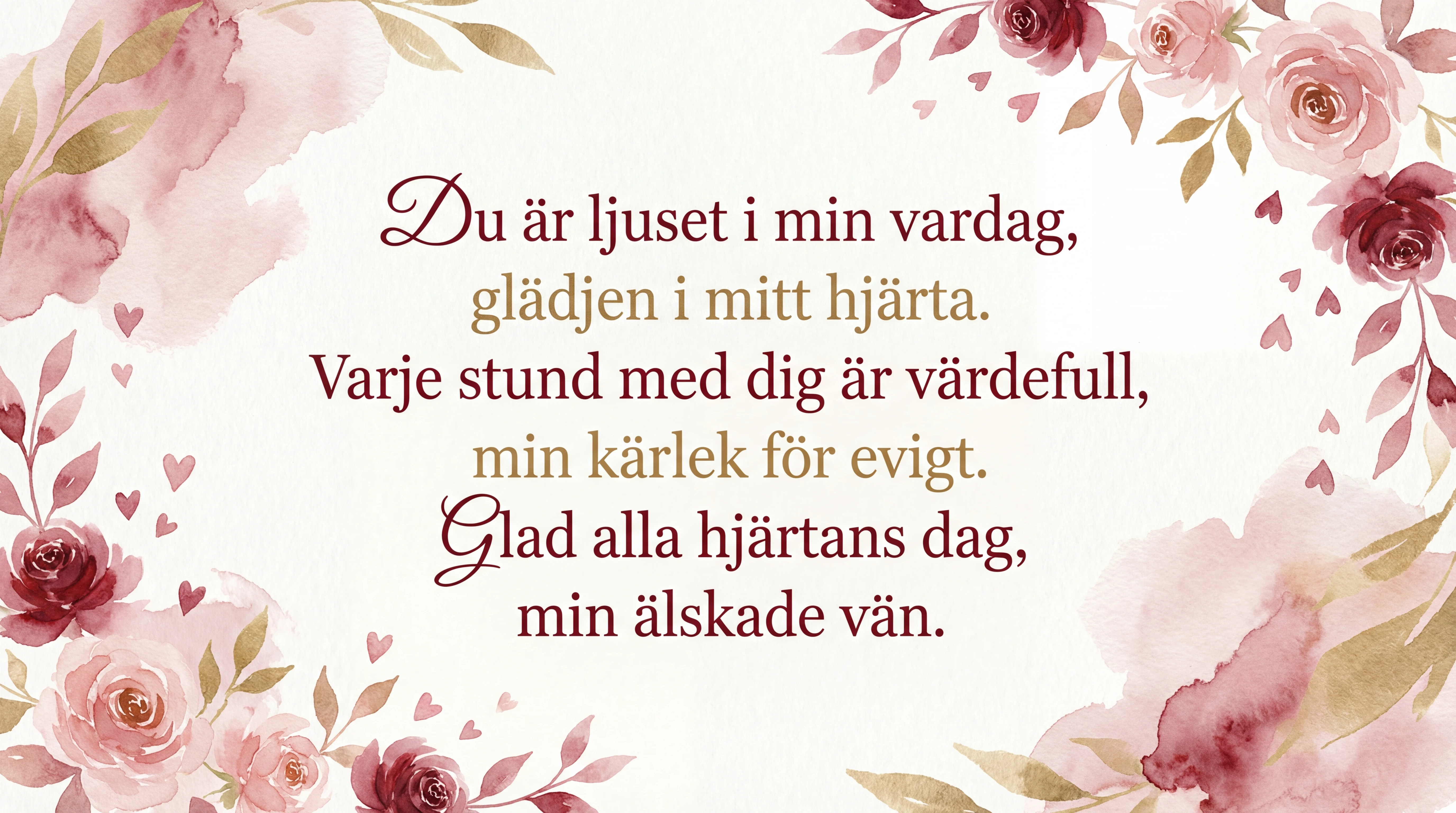 Alla hjärtans dag hälsning till min älskling