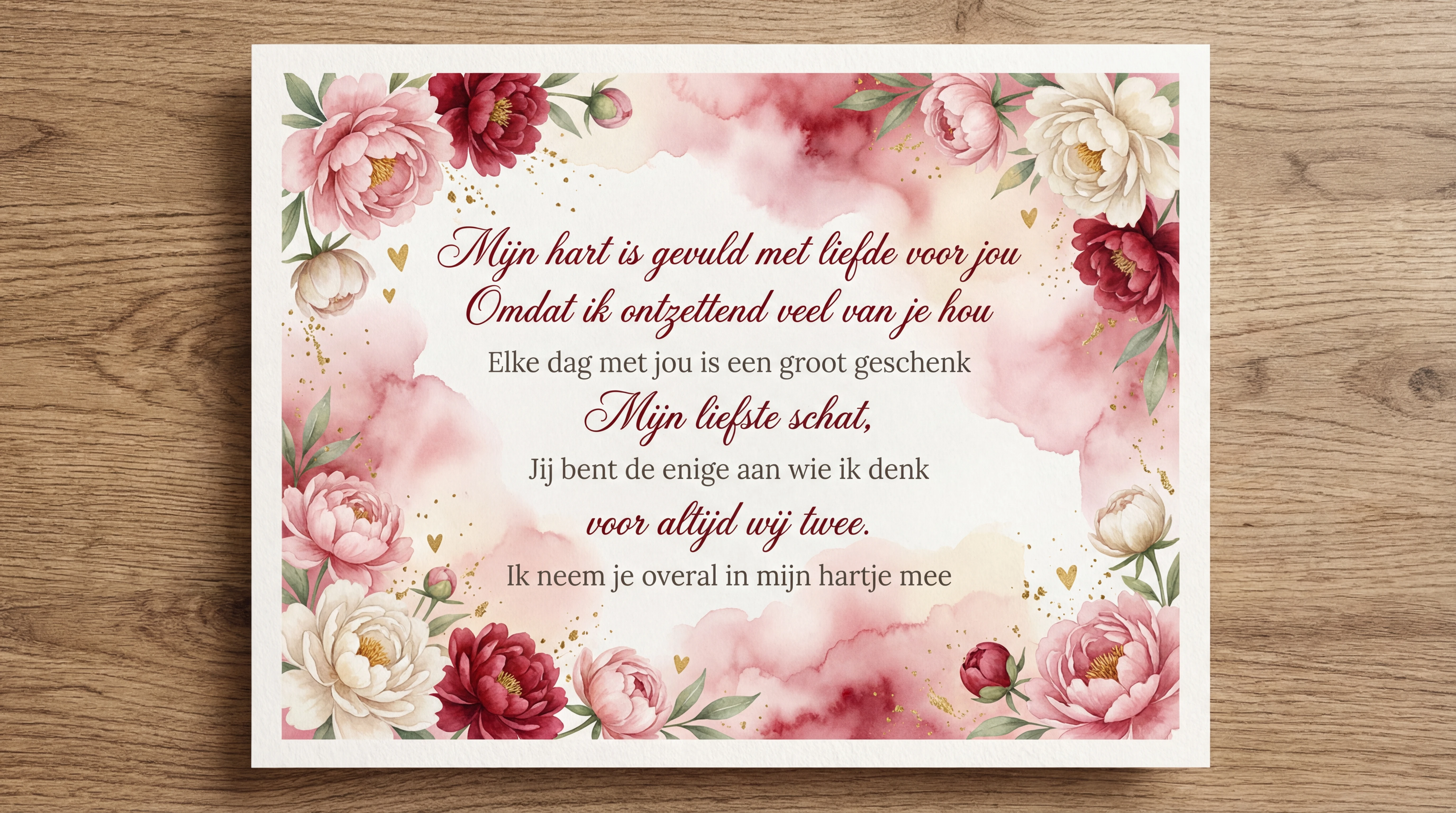 Valentijnsdag kaartje voor mijn liefste schat