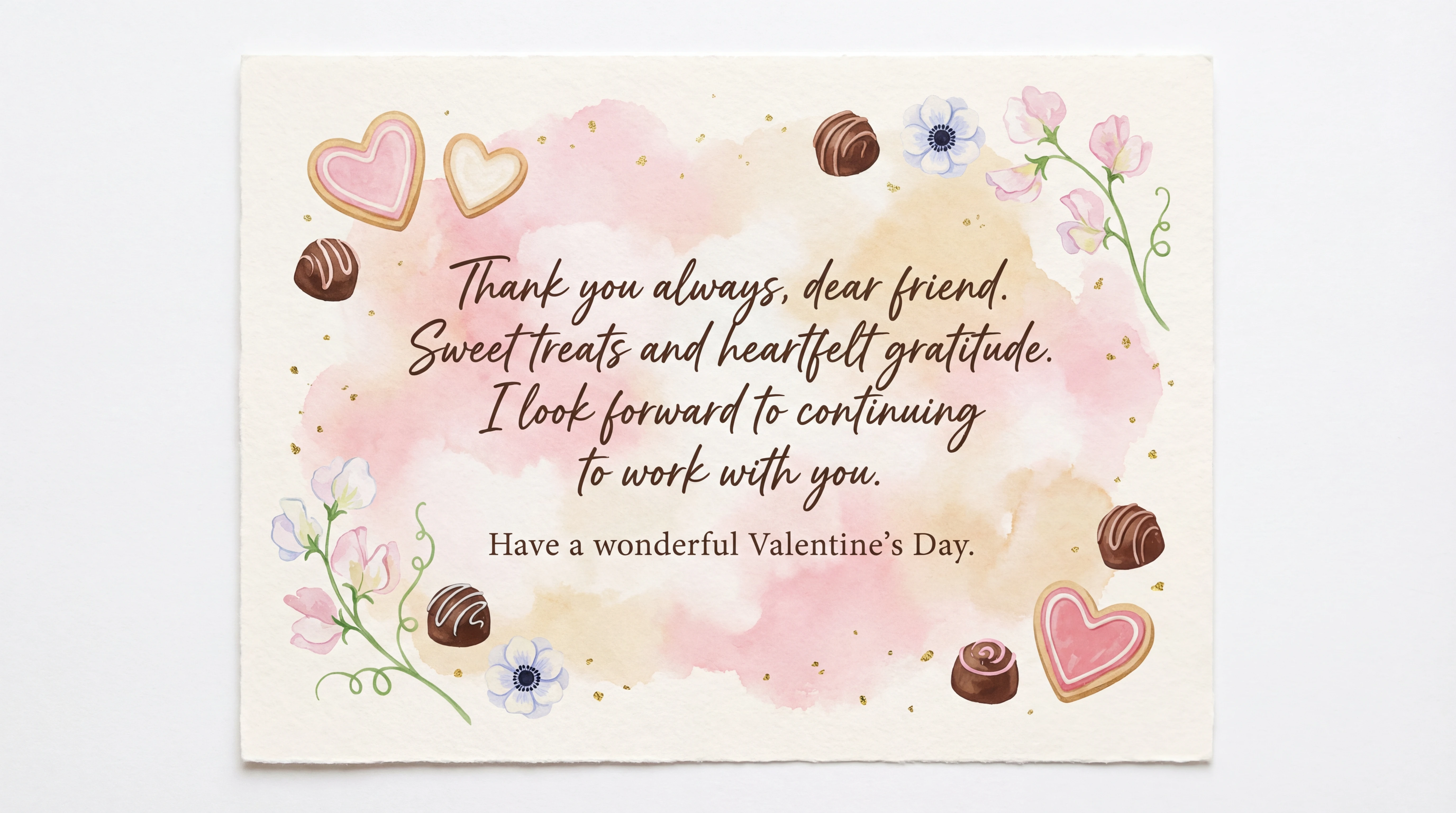 バレンタインデーに友人へのメッセージ